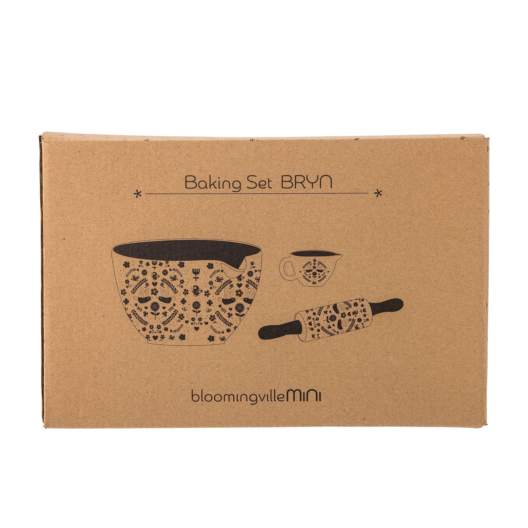 Bloomingville Mini Bryn Baking Set, Brown, Stenteware