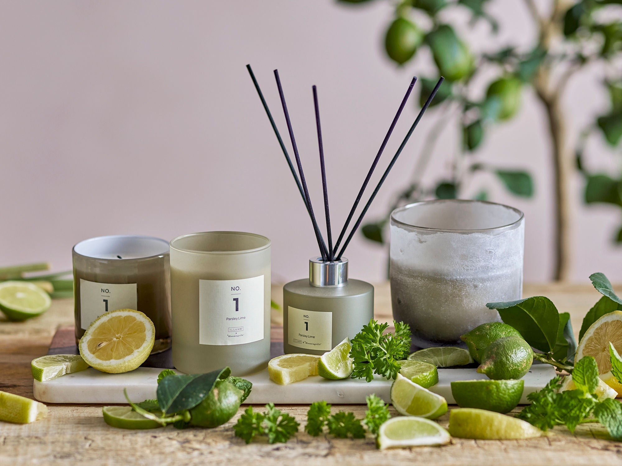 Illume x Bloomingville No.1-Parsley Lime Scent Candle, Green, Wax