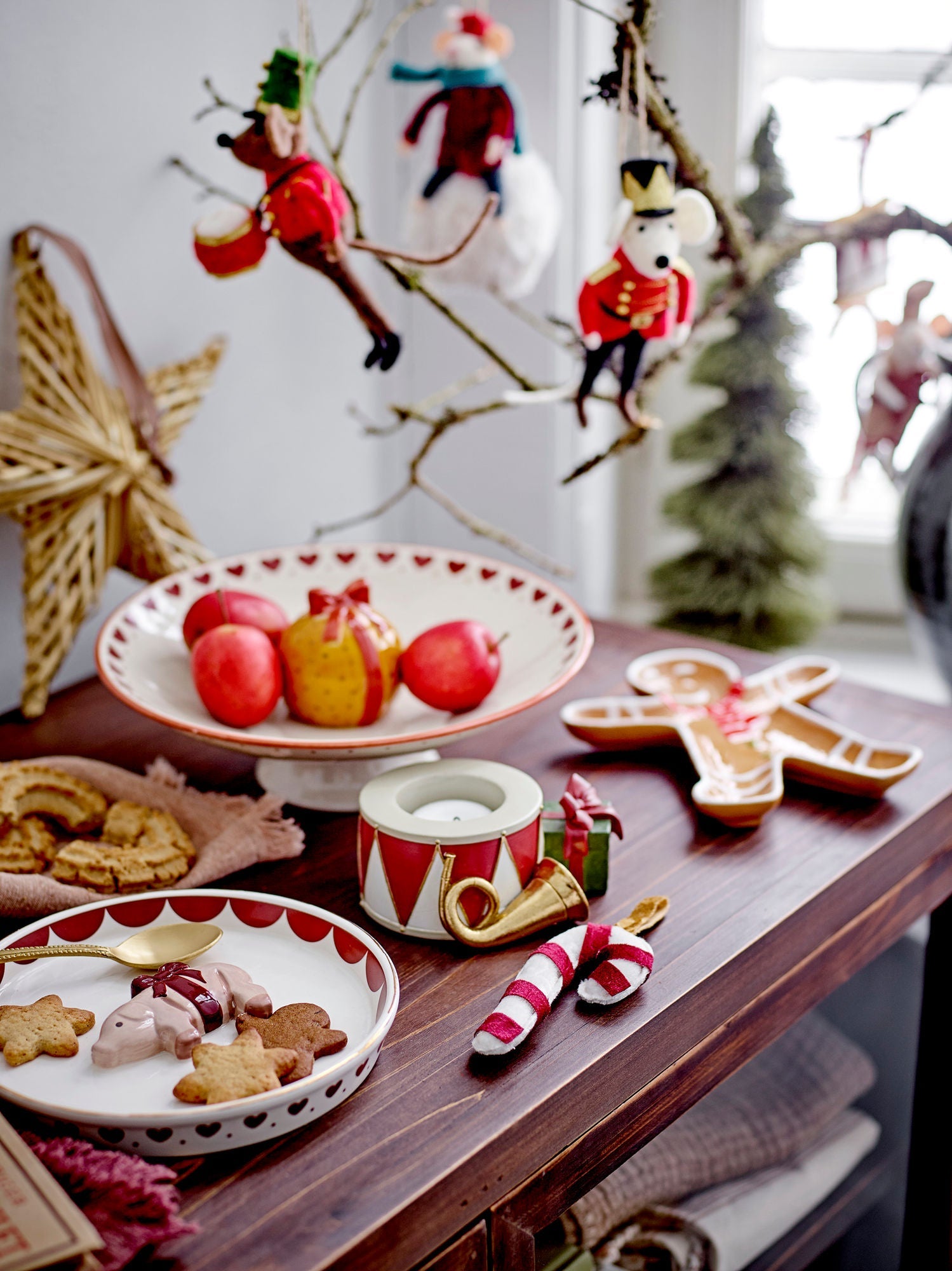 Bloomingville Jolly Plate, rood, steengoed