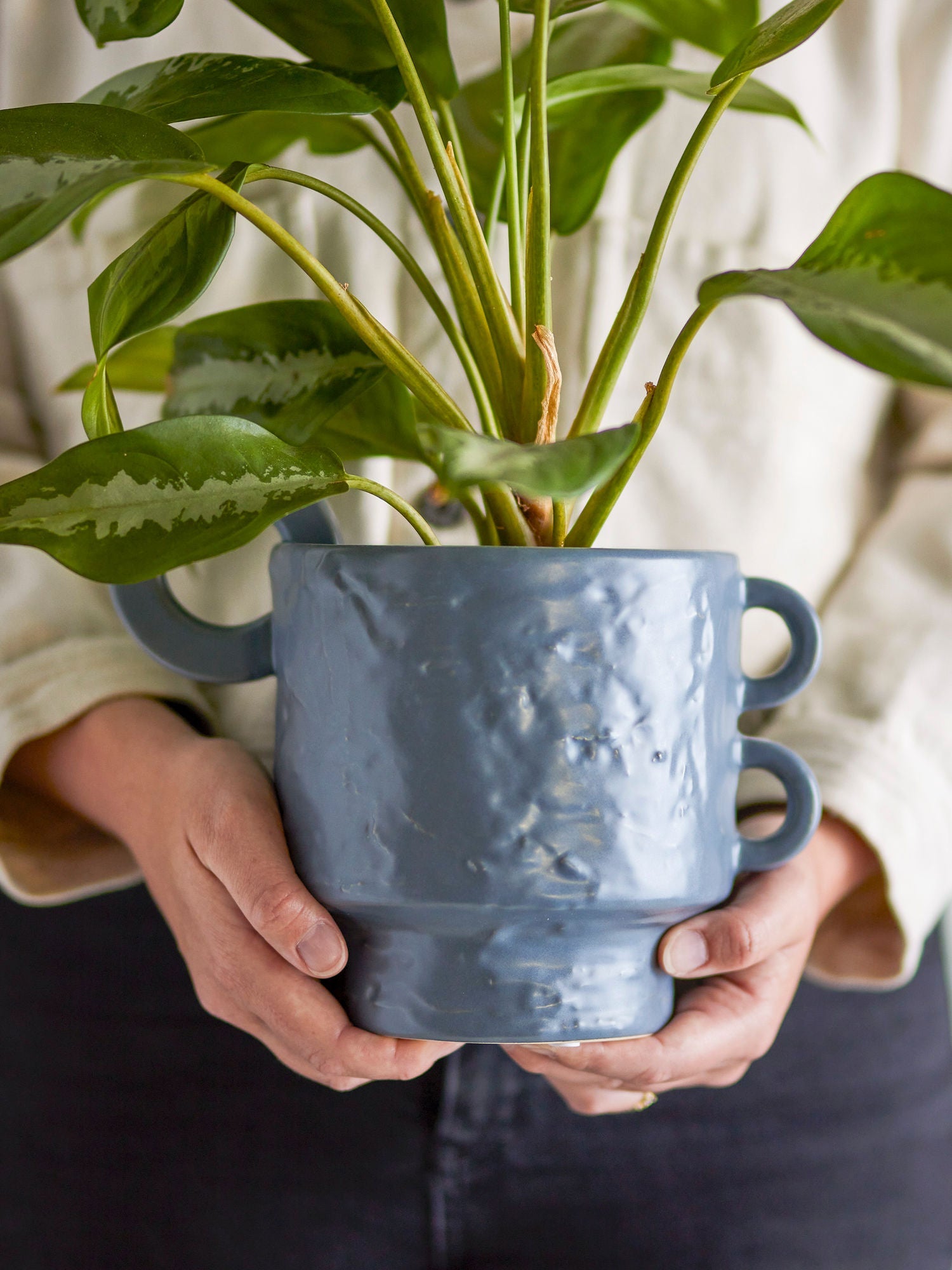 Bloomingville Alfine Flower Pot，蓝色，stoneware