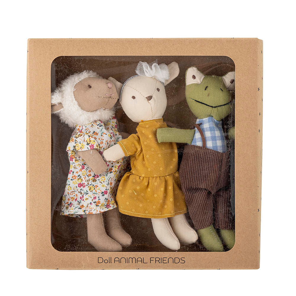 Bloomingville Mini Animal Friends Puppe, Gelb, Baumwolle