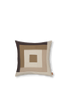 Ferm Living Border Patchwork Cushion Cover Coffee/Dark Sand