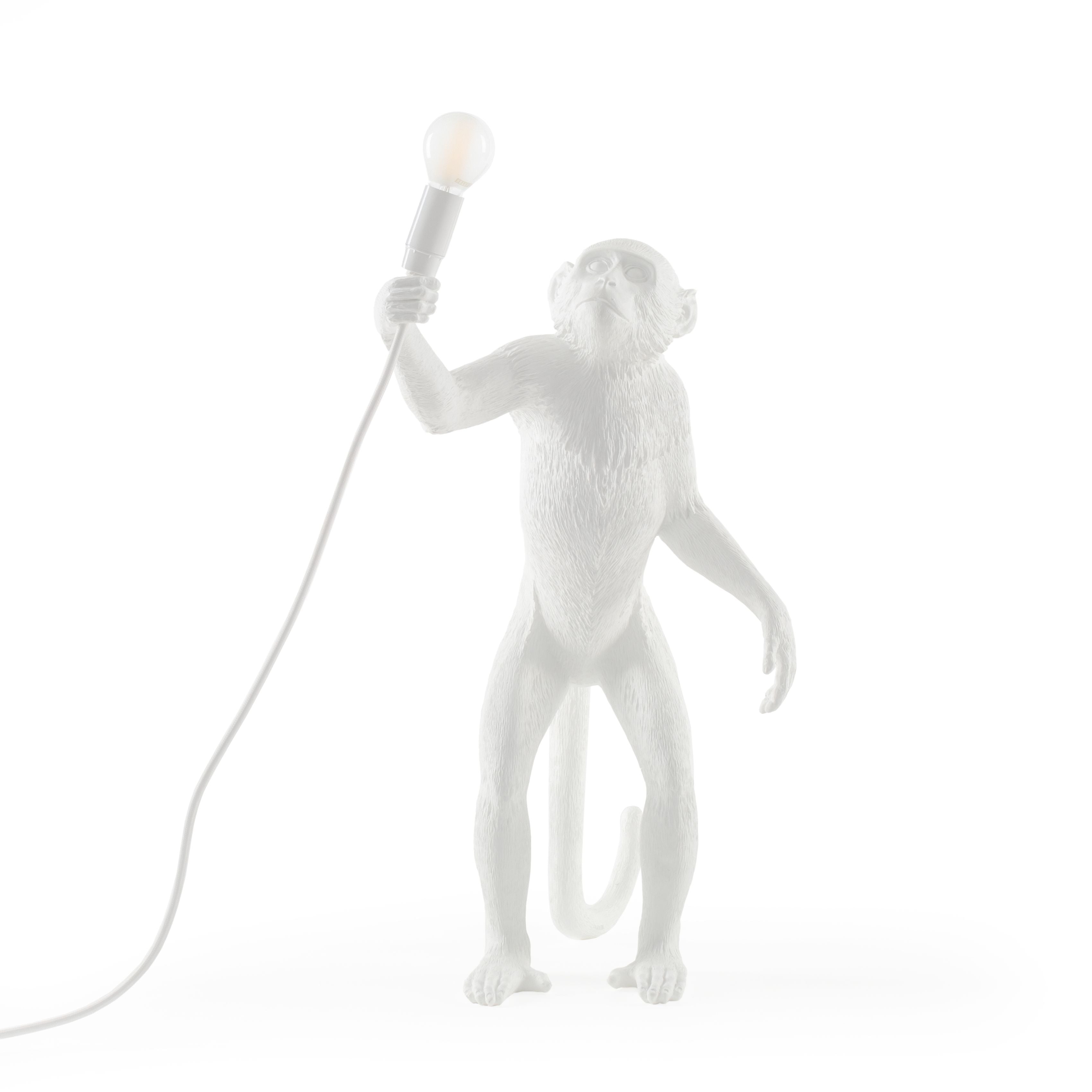 Lampada interna della scimmia Seletti Bianca, in piedi