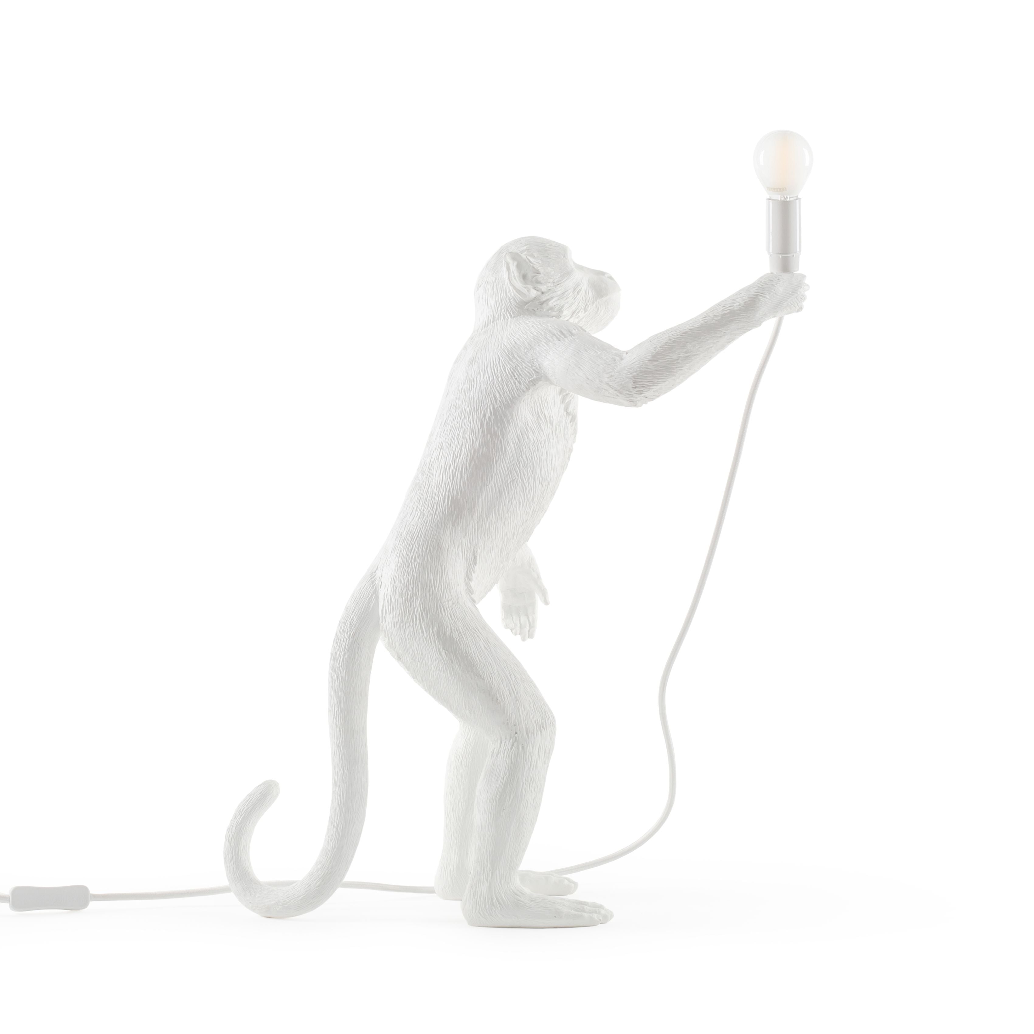 Lampada interna della scimmia Seletti Bianca, in piedi