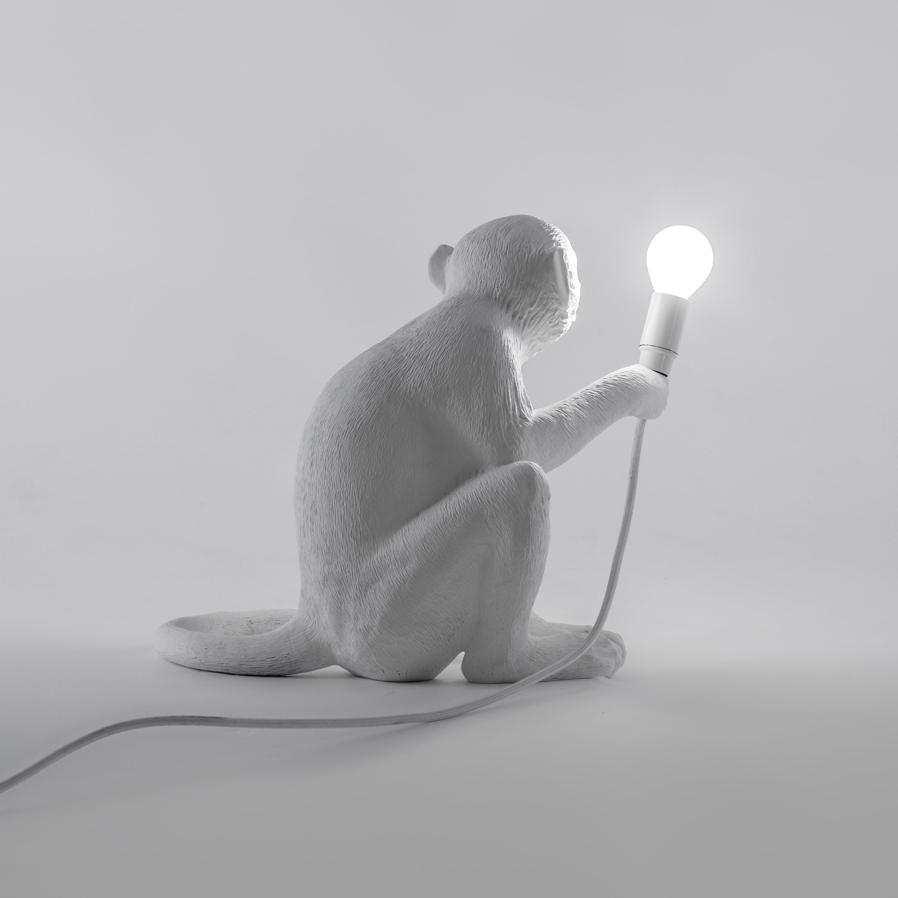 Seletti猴子室内灯白色，坐着