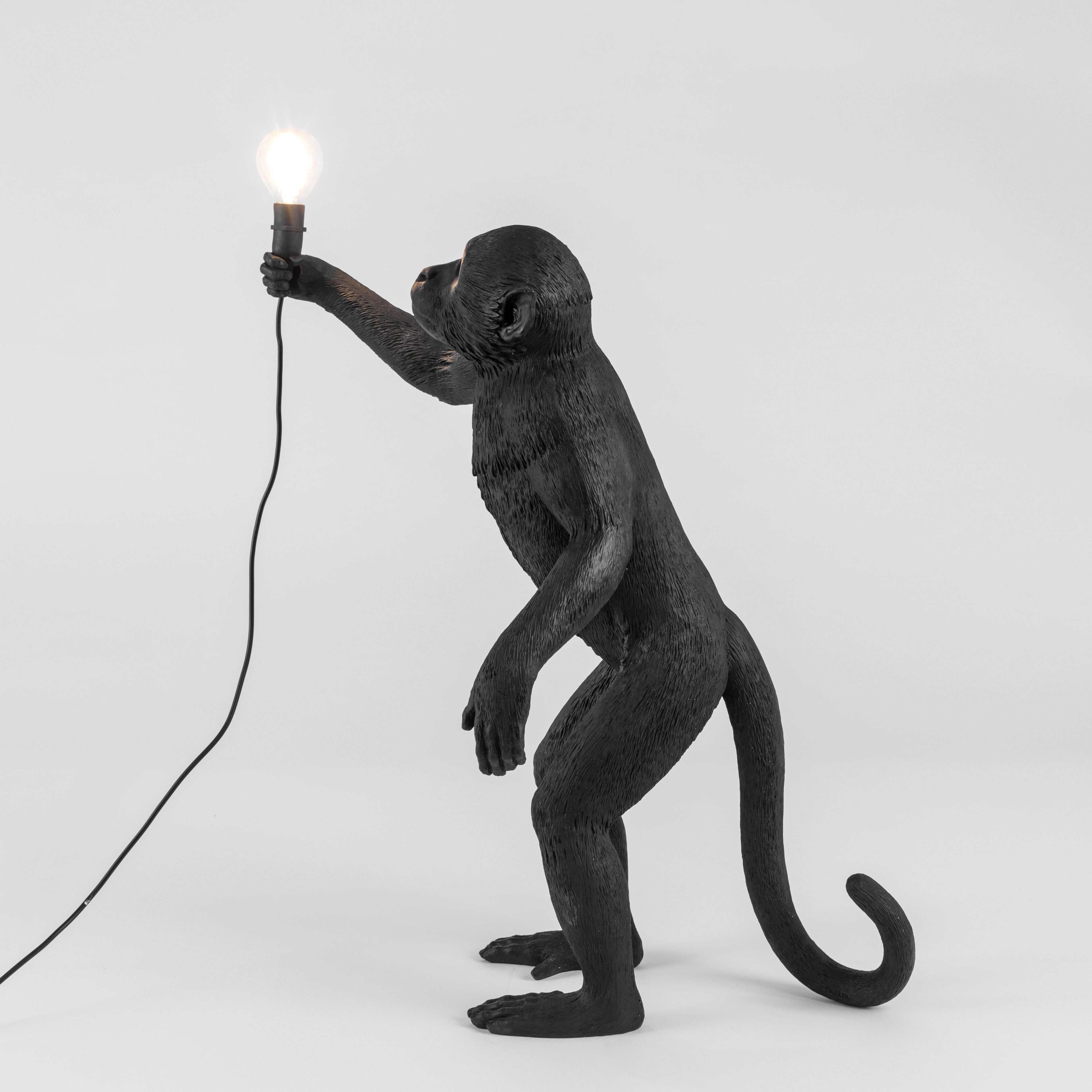 Seletti Lampe extérieure du singe noir, debout
