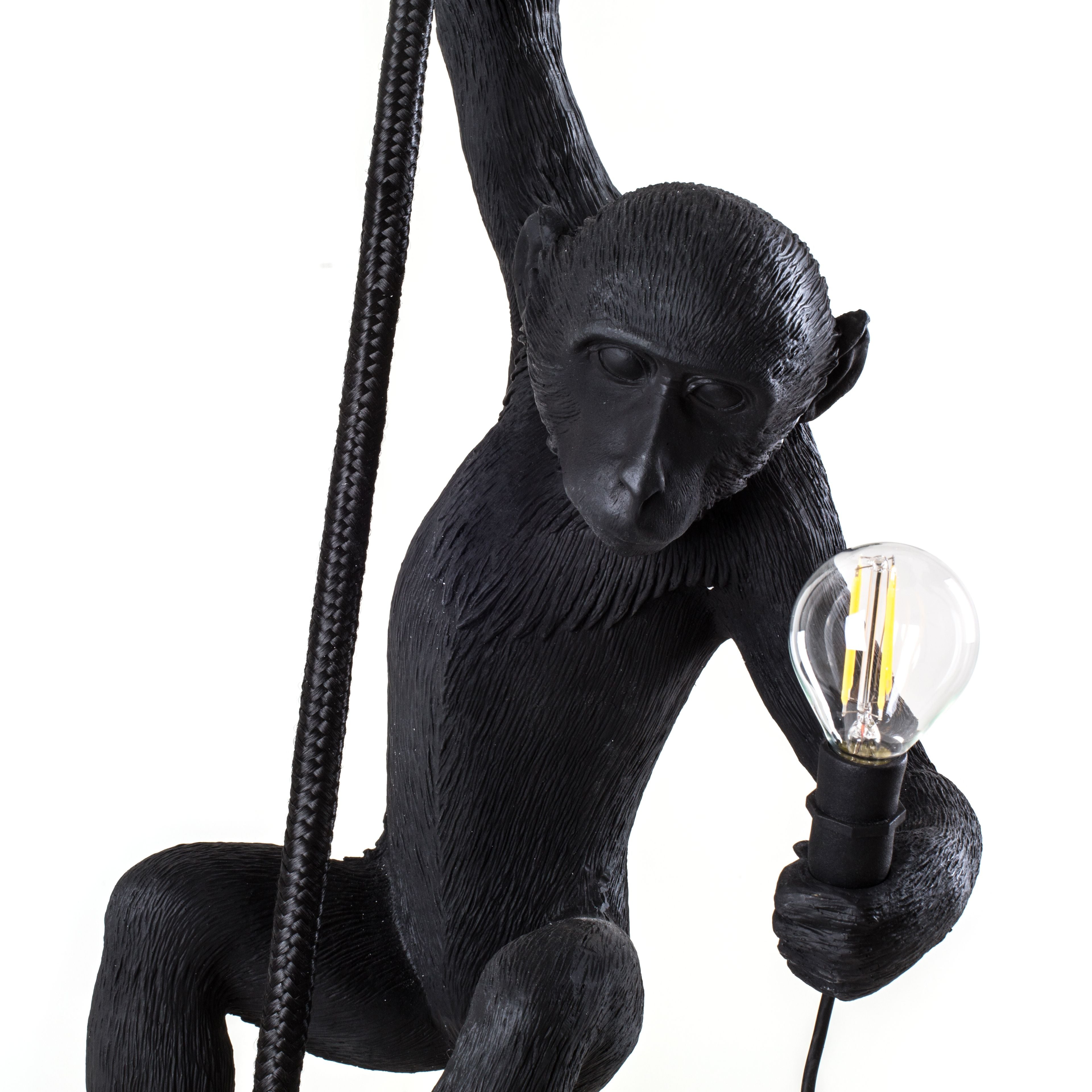 Seletti Monkey utomhuslampa svart, med rep