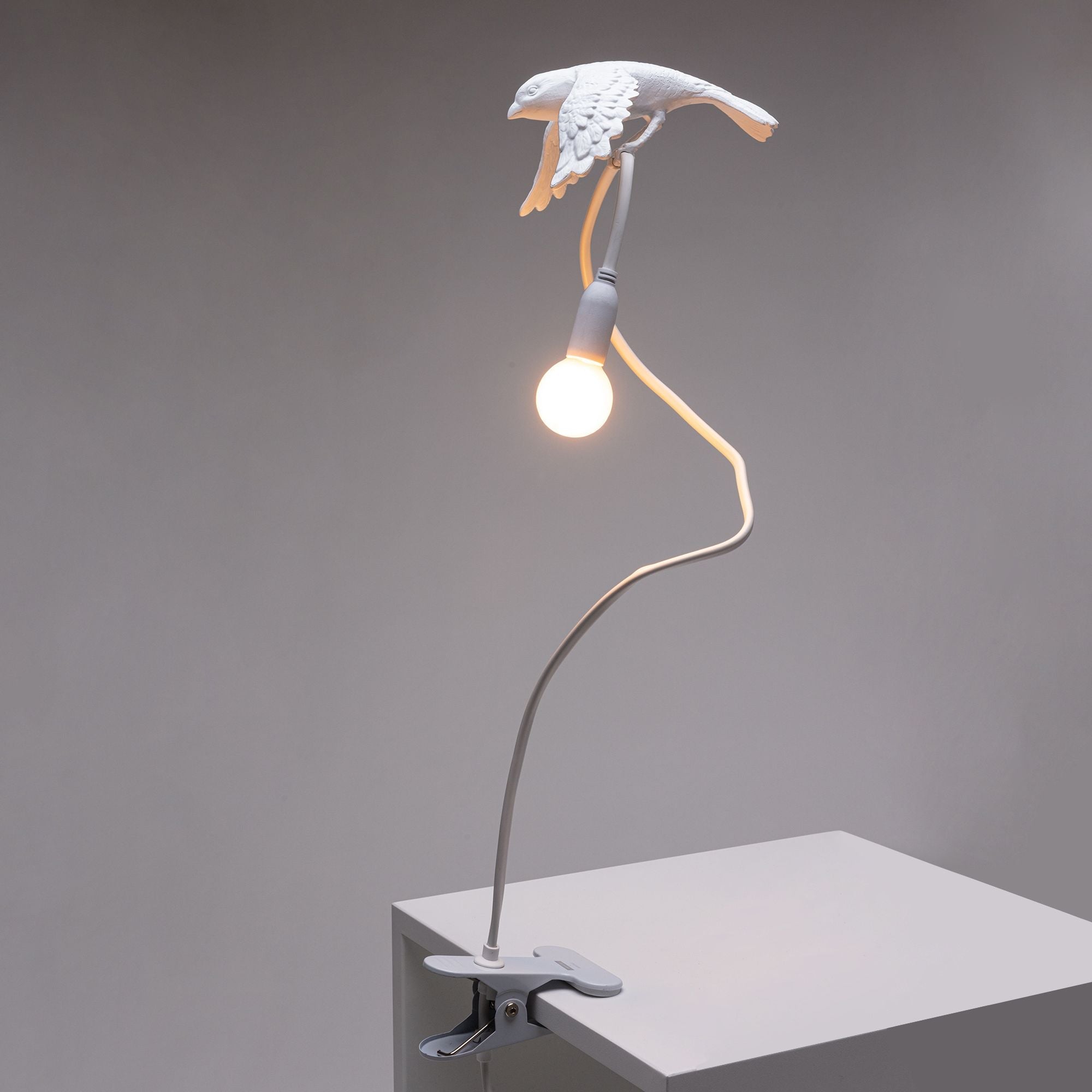 Seletti Sparrow Lamp With Clamp, Taking Off