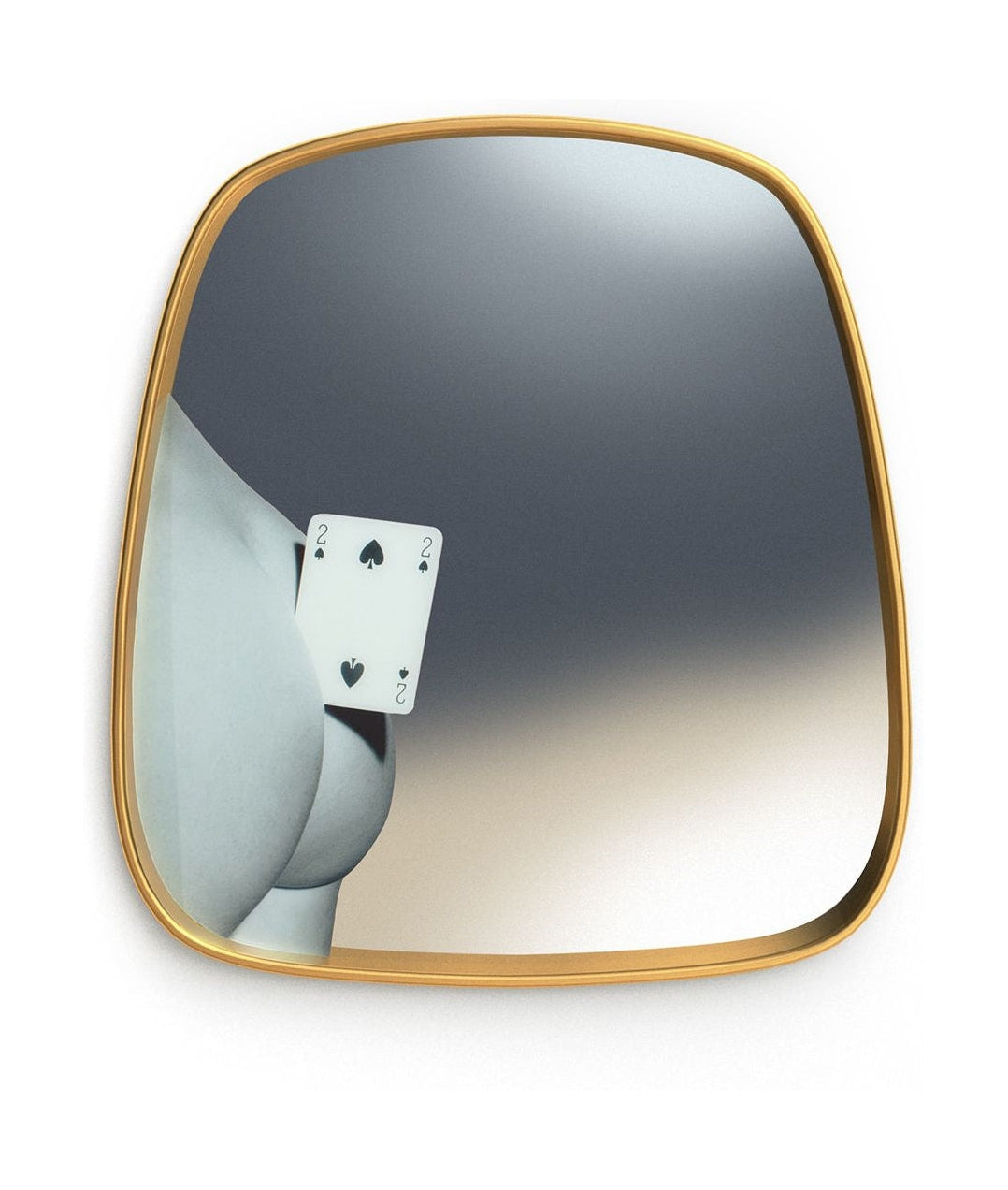 Struttura in oro Specchio da toilette Seletti, due picche