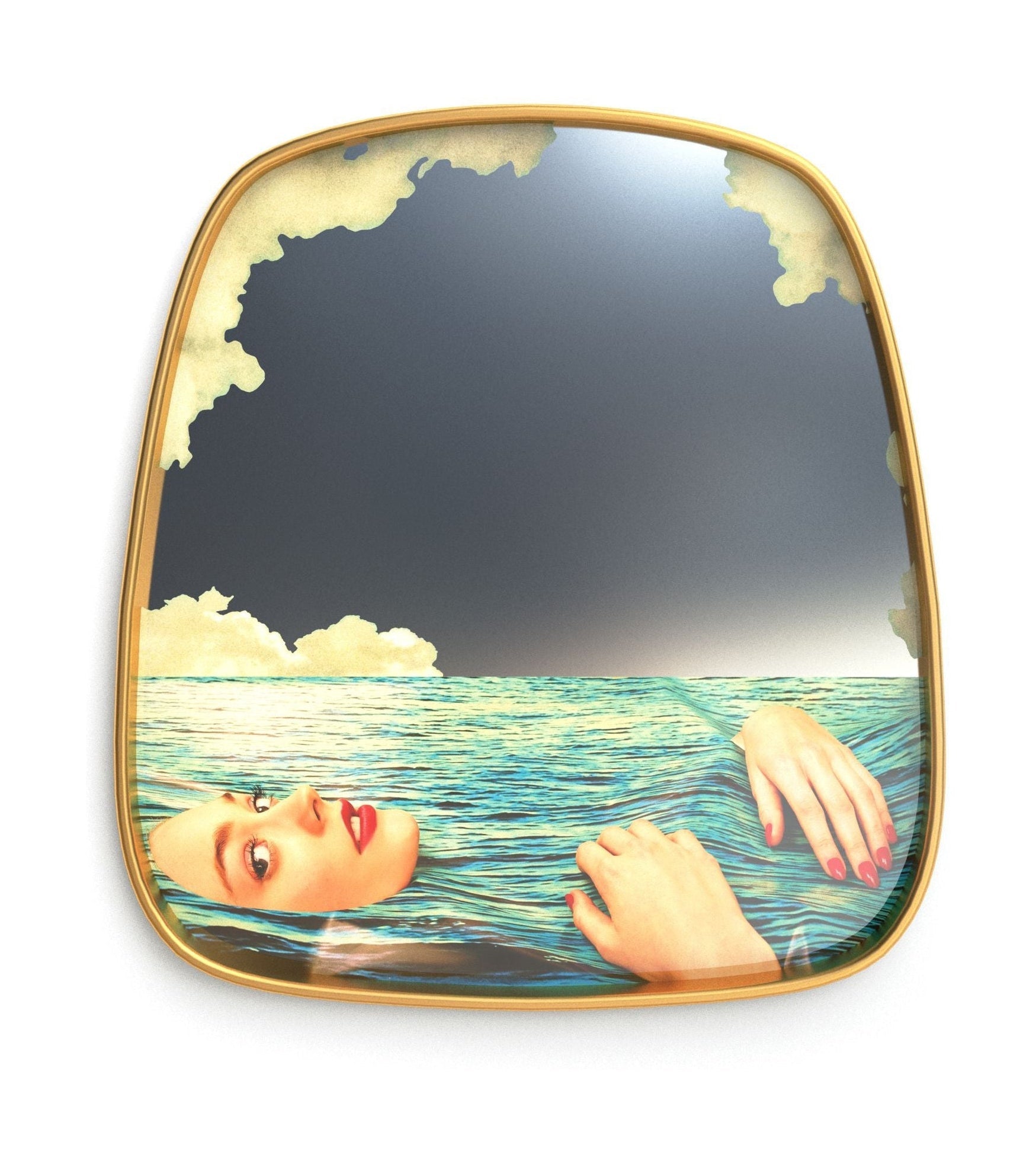 Telaio d'oro di Seletti Waterpaper Specchio, Seagirl