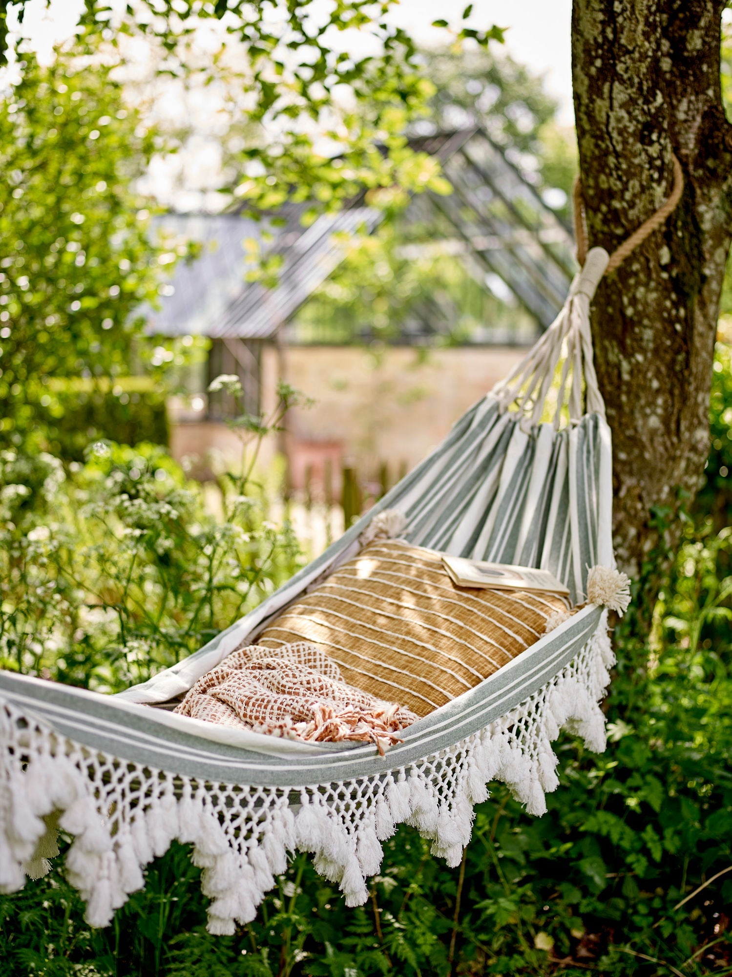 Bloomingville Cruz Hammock, verde, algodón