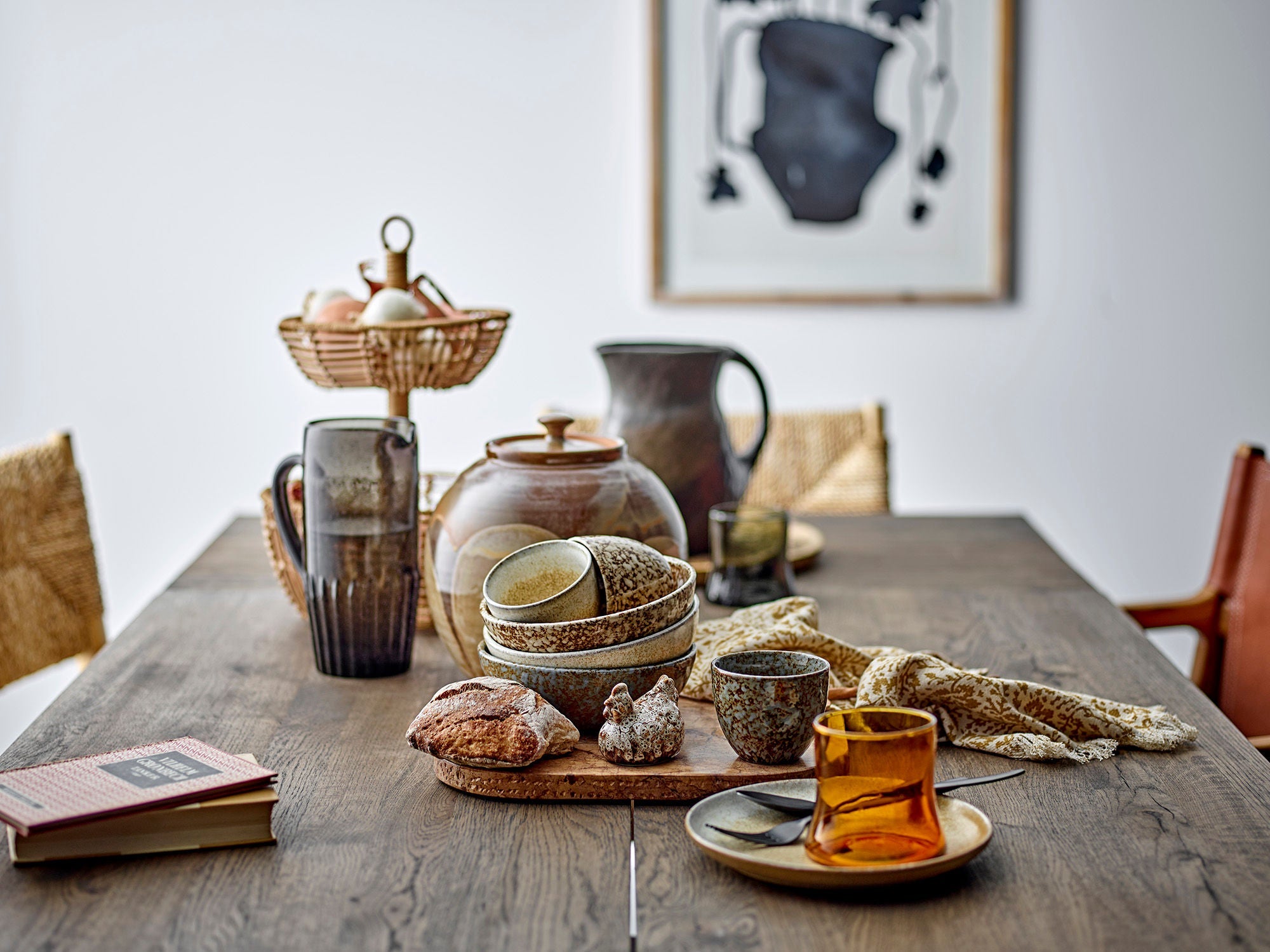 Bloomingville Nasib Jar w/Lid, Brown, Stoneware