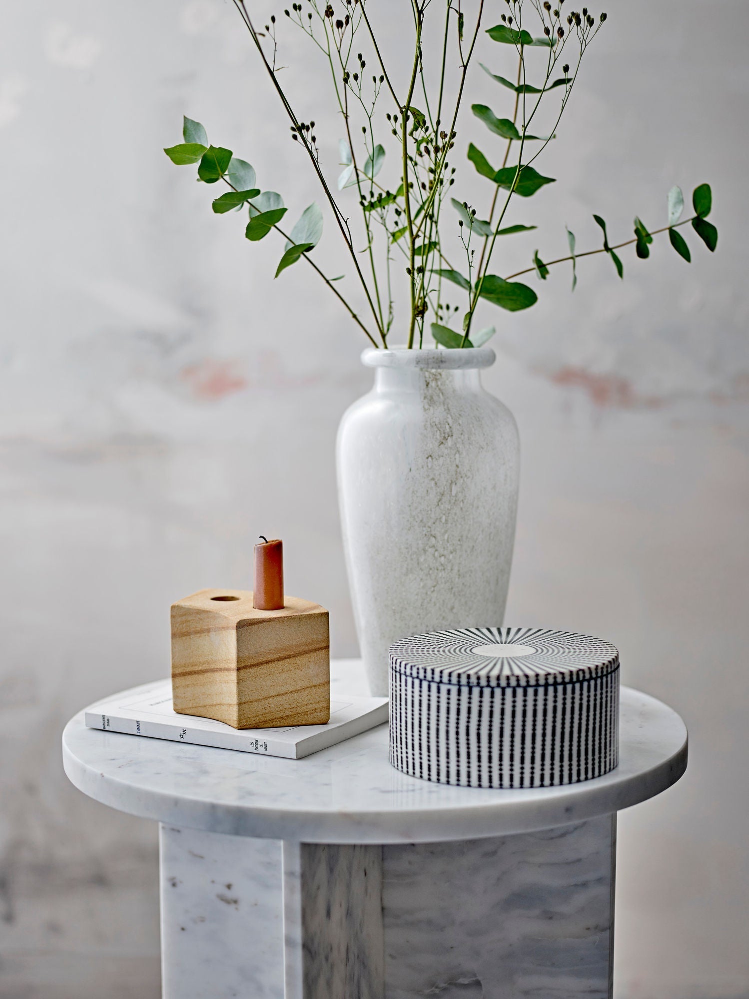 Table d'appoint de Bloomingville Jasmia, blanc, marbre