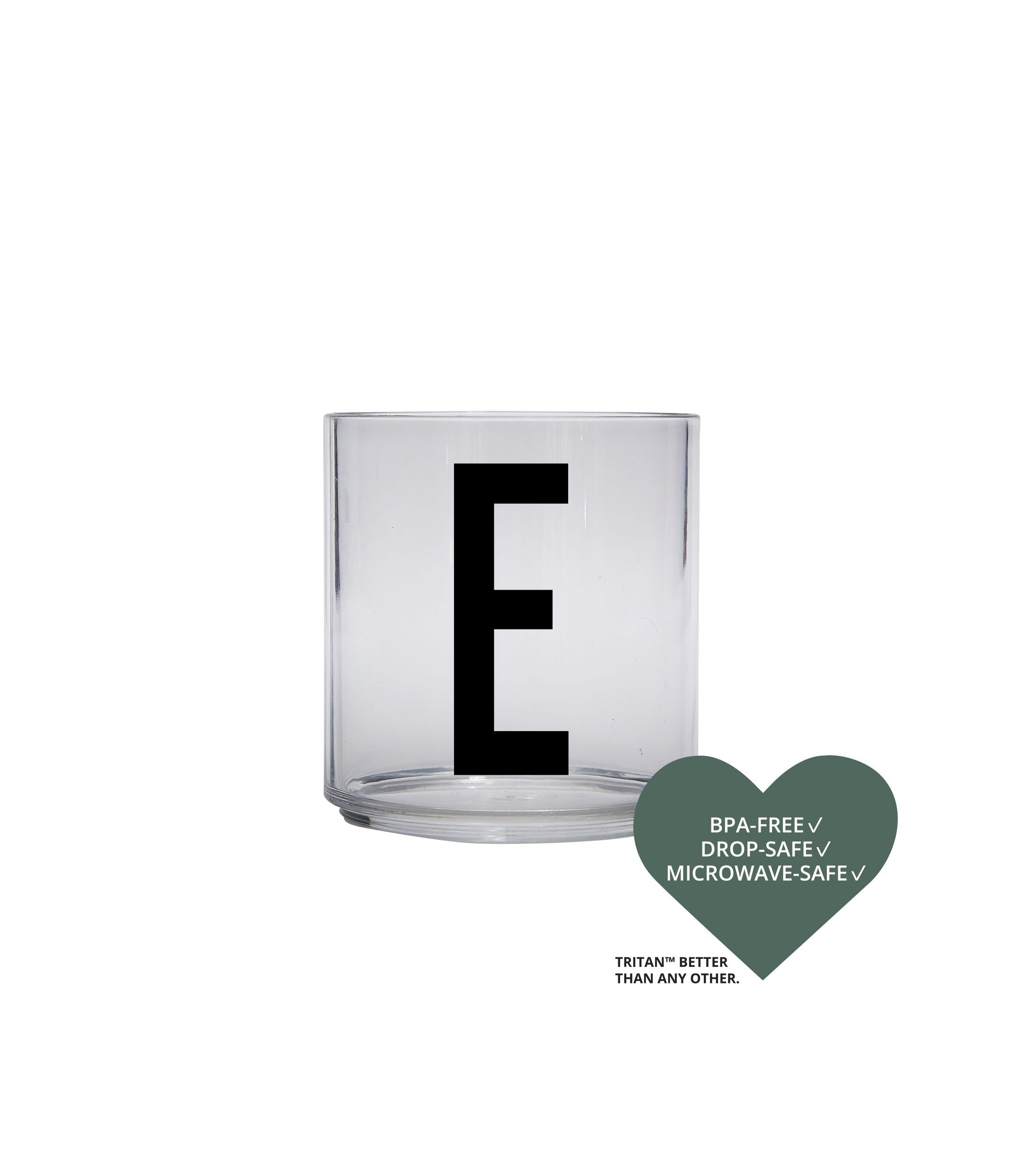 Design Letters Kids Personal Tritan Bere Glass, E