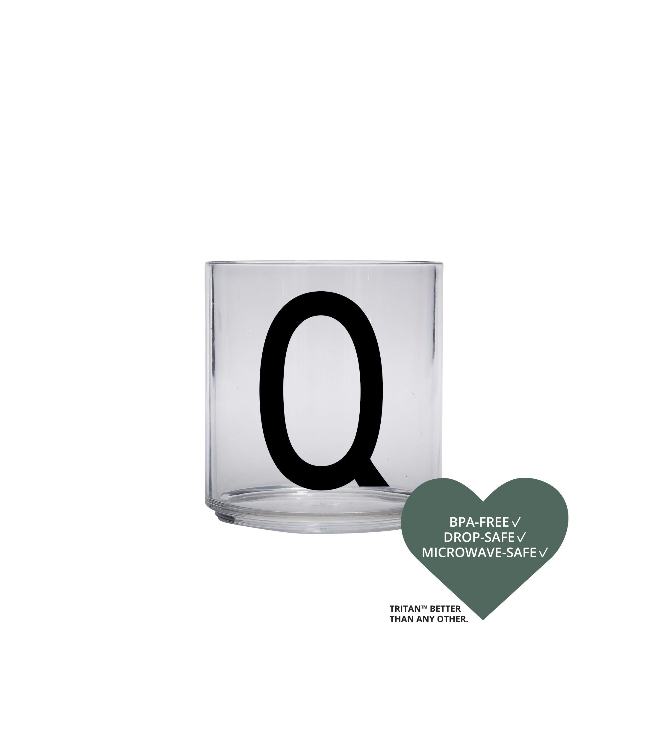 Design Letters Kids Personal Tritan Bere Glass, Q