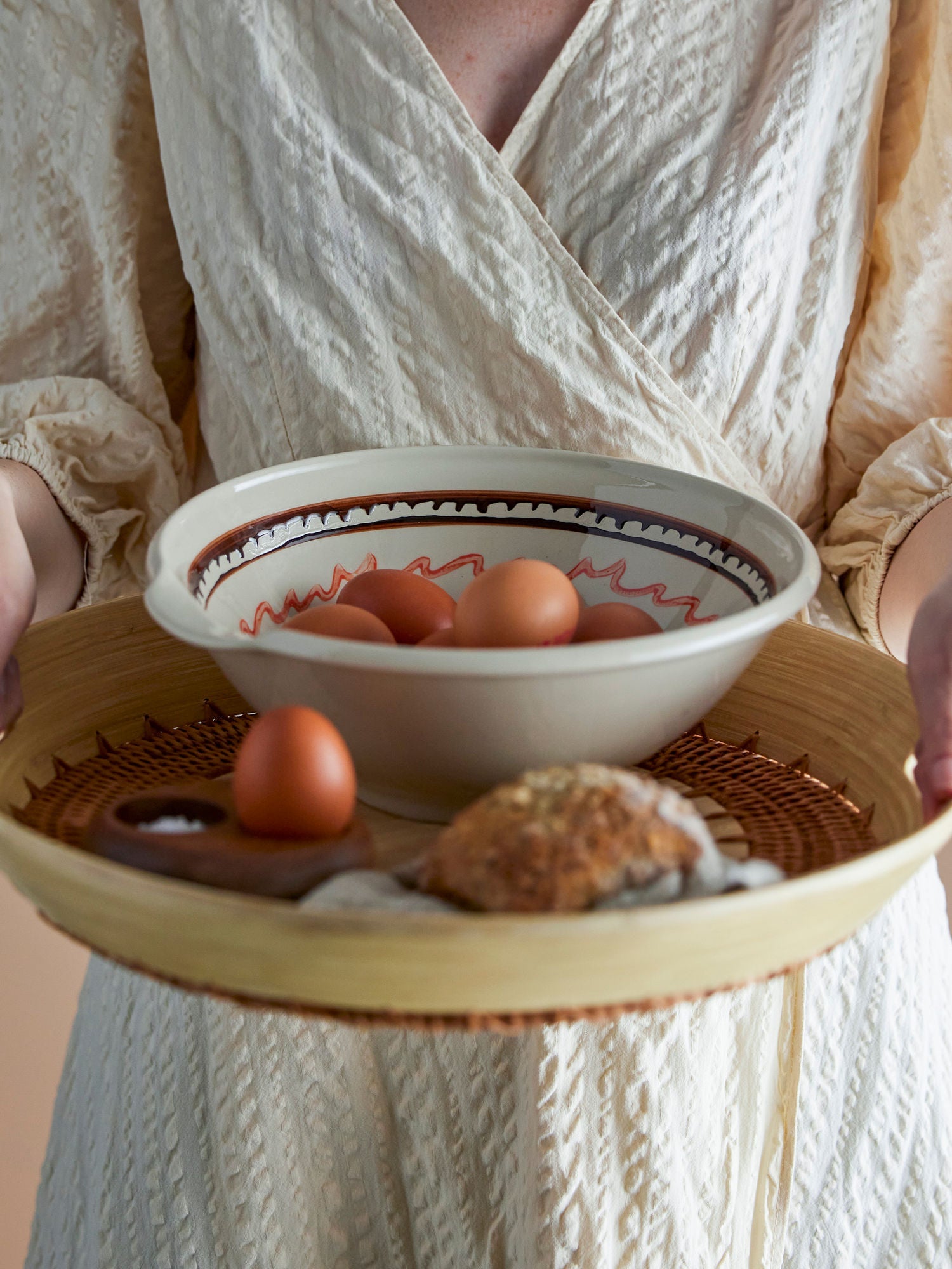 Bloomingville Heikki Bowl, bruin, steengoed