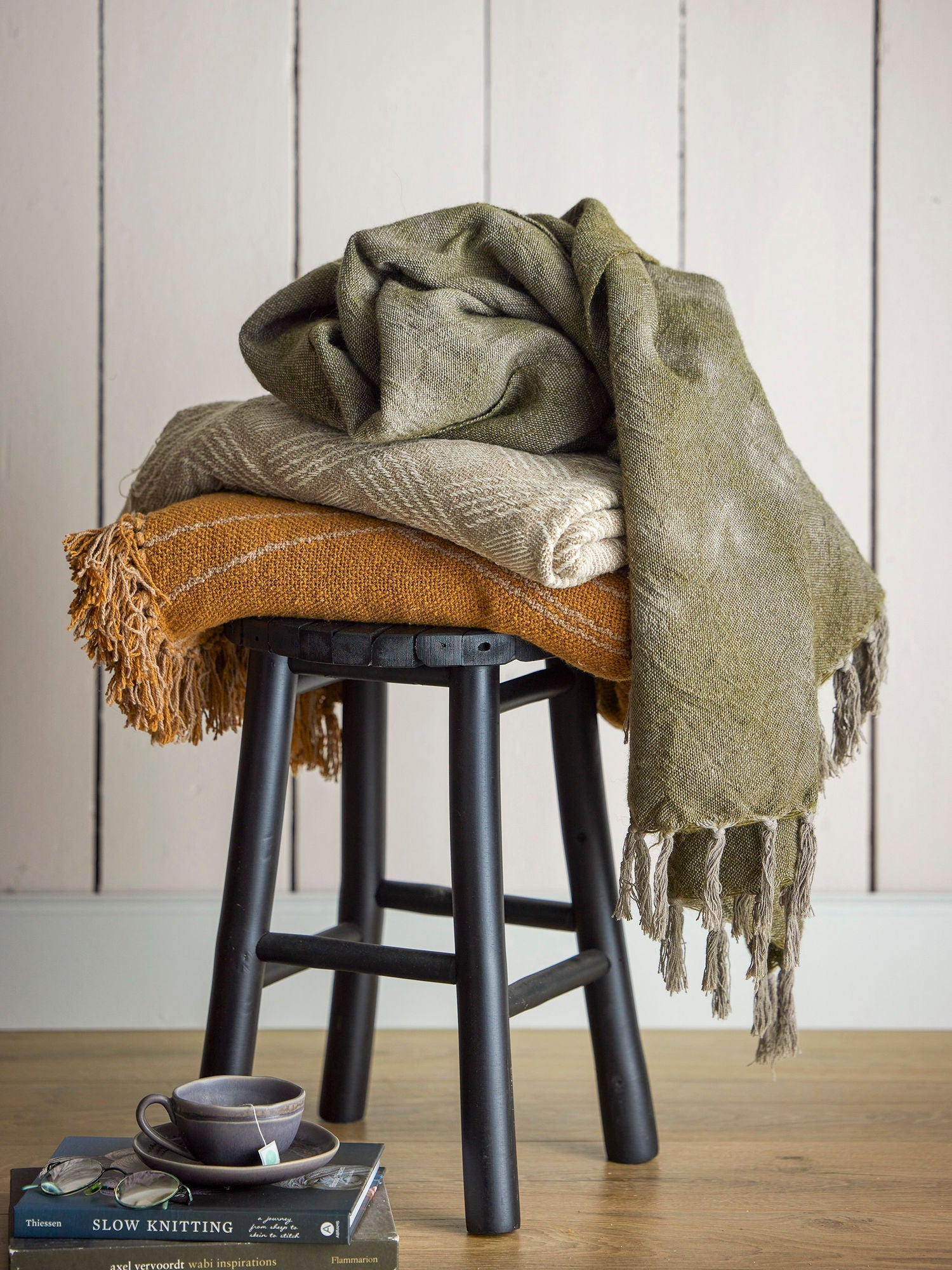 Bloomingville Ginger Throw, verde, lana