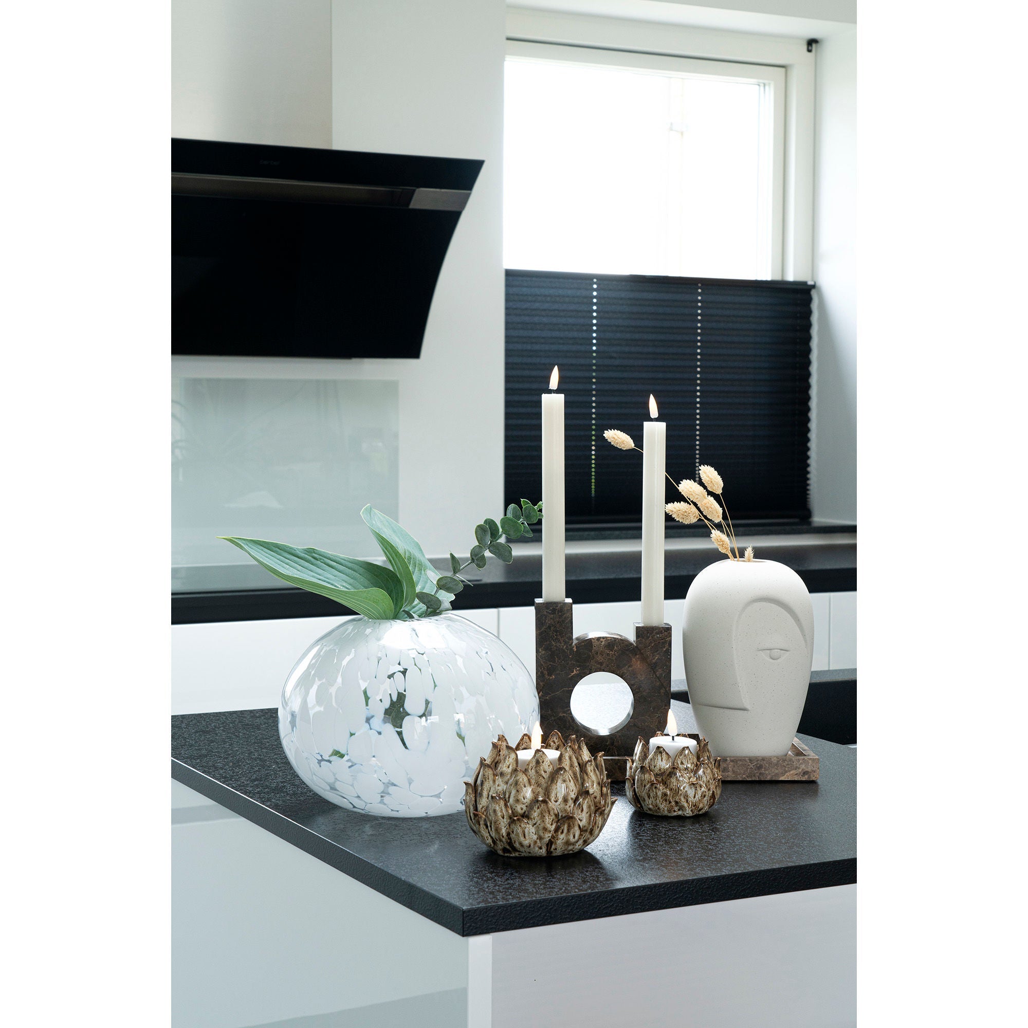 Hus nordisk keramisk tealight stearinlys holder