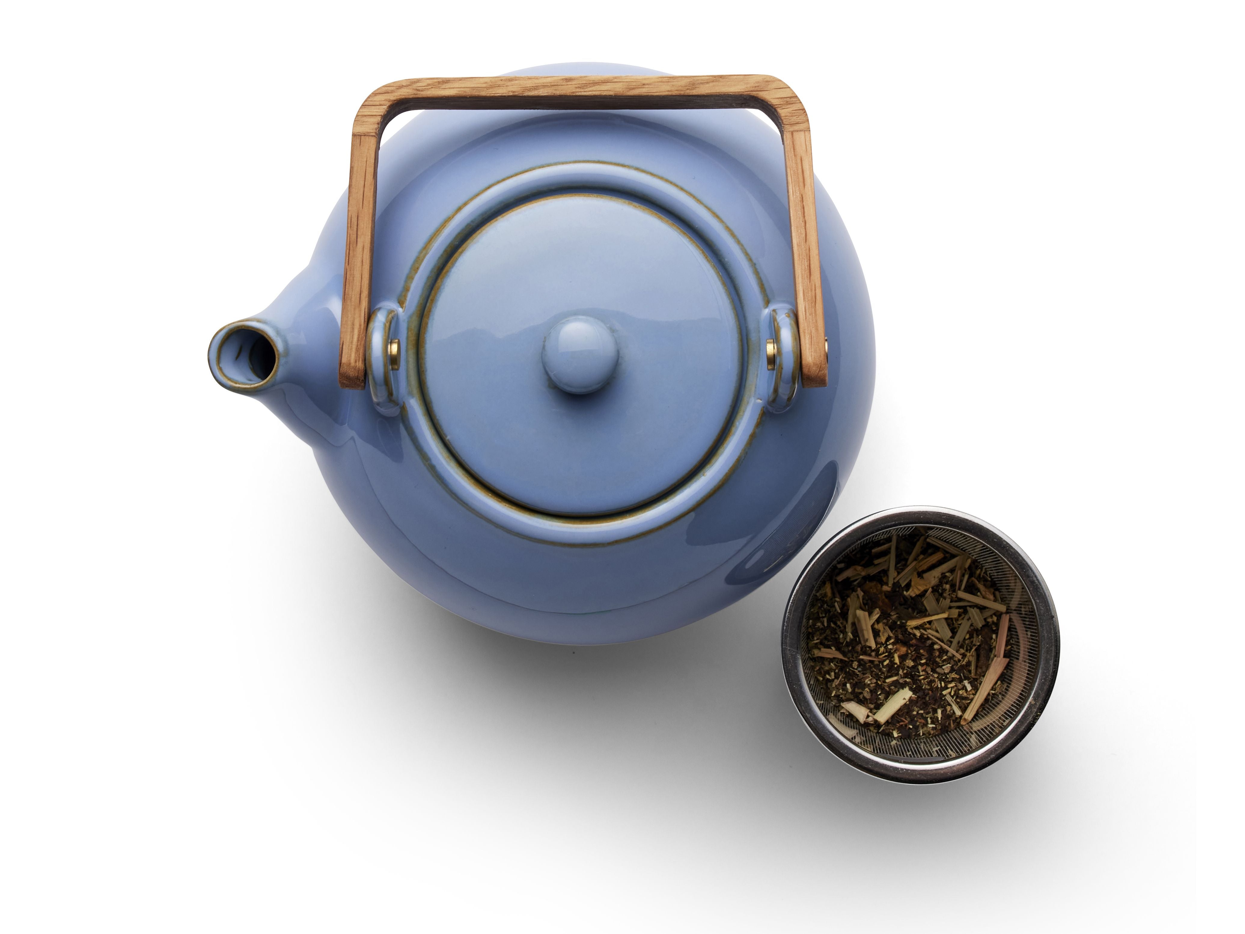 Bitz Teapot met thee -zeef 1,2 L, glanzende oceaan