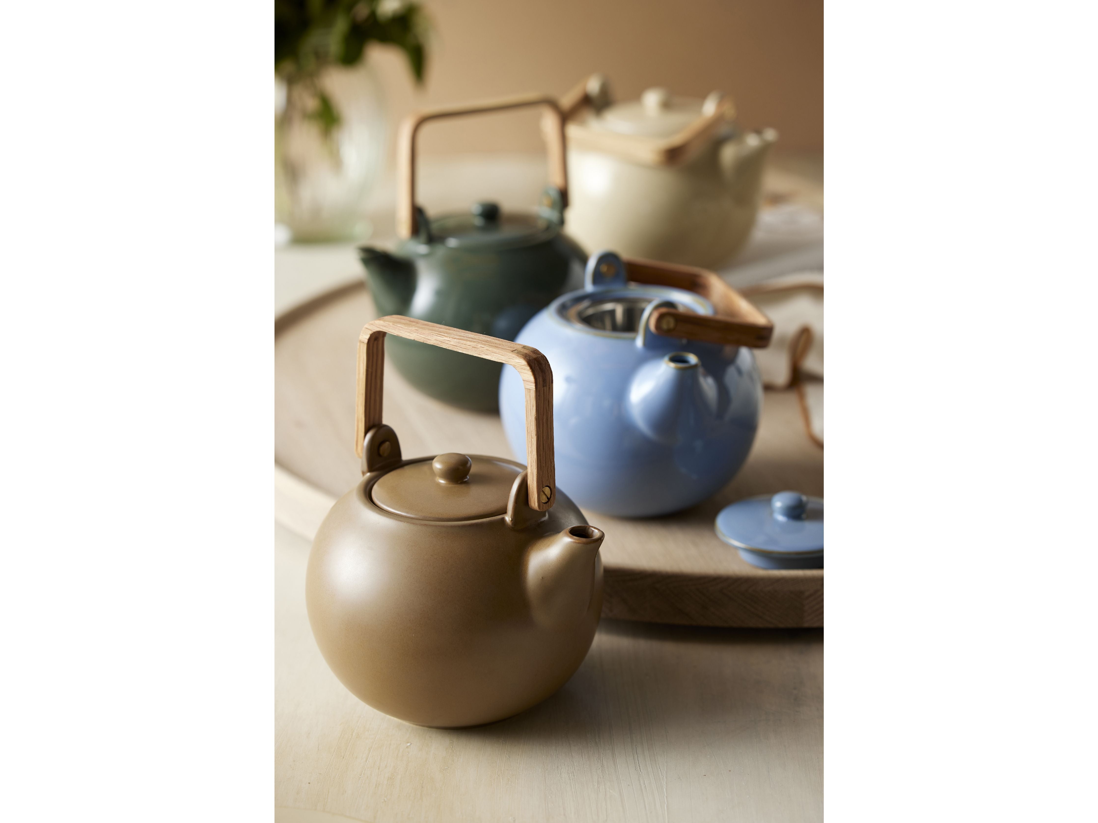 Bitz Teapot met thee -zeef 1,2 L, hout