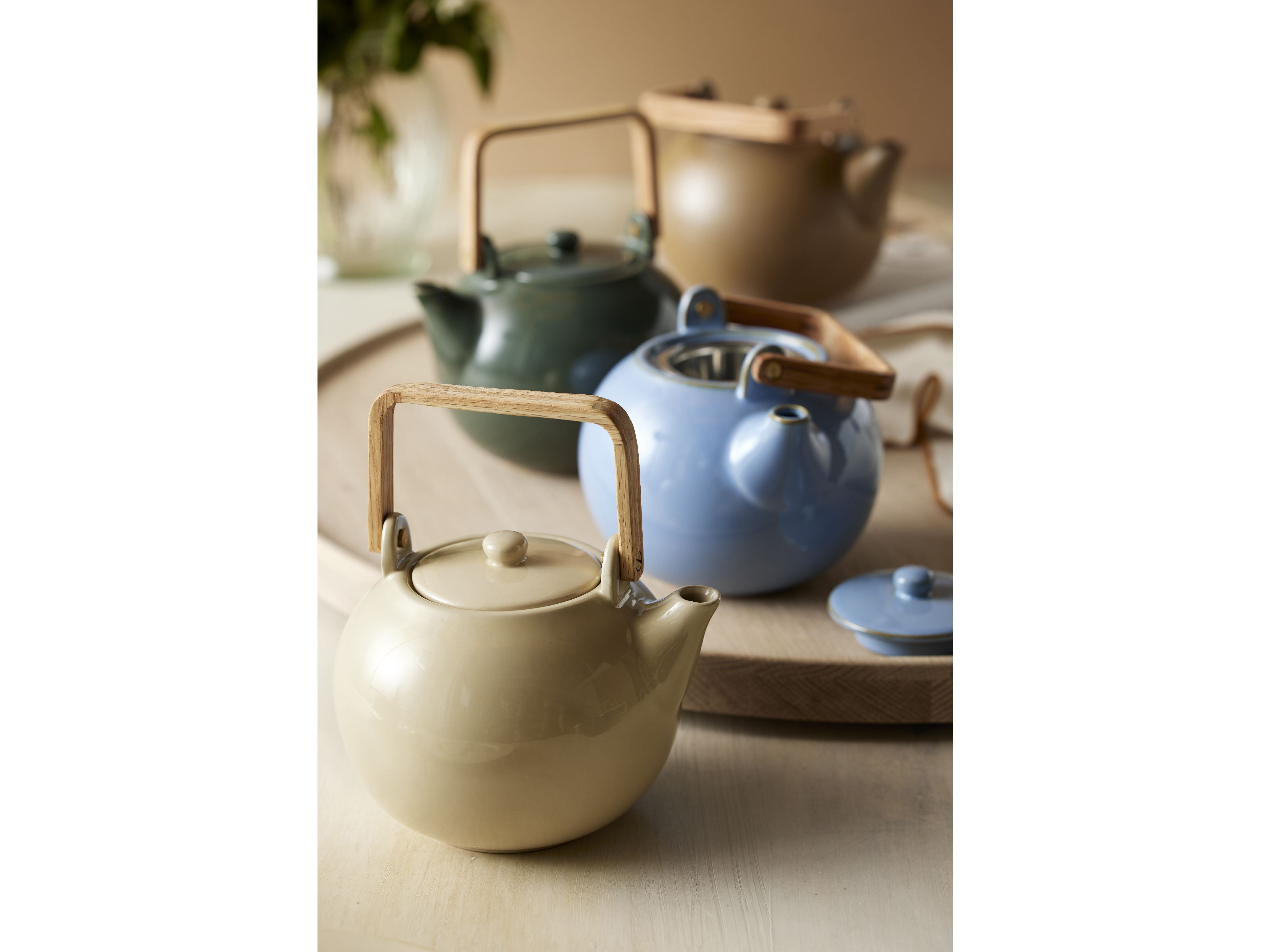 Bitz Teapot met thee -zeef 1,2 L, hout