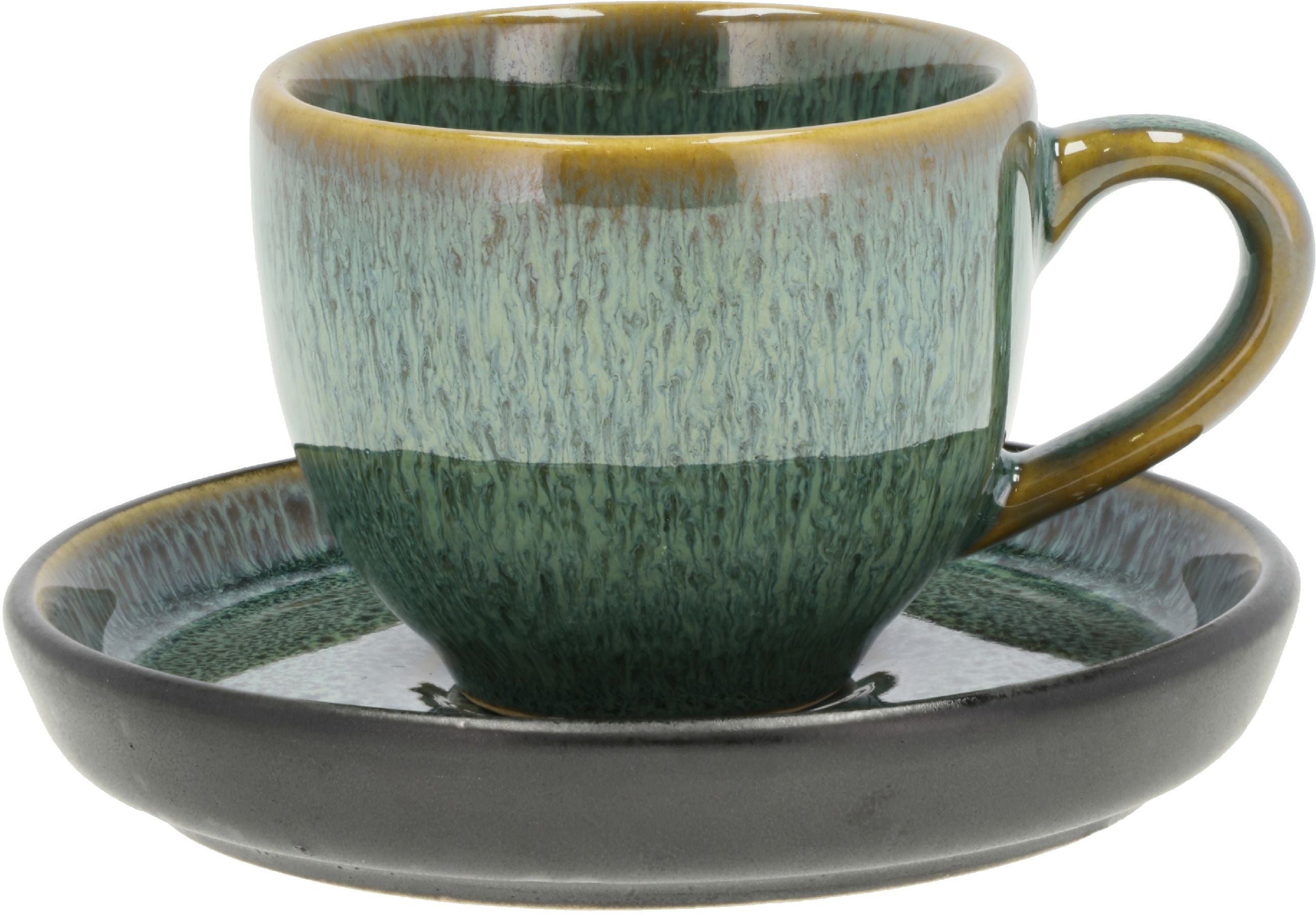 Bitz Tasse à expresso avec soucoupe, vert / noir