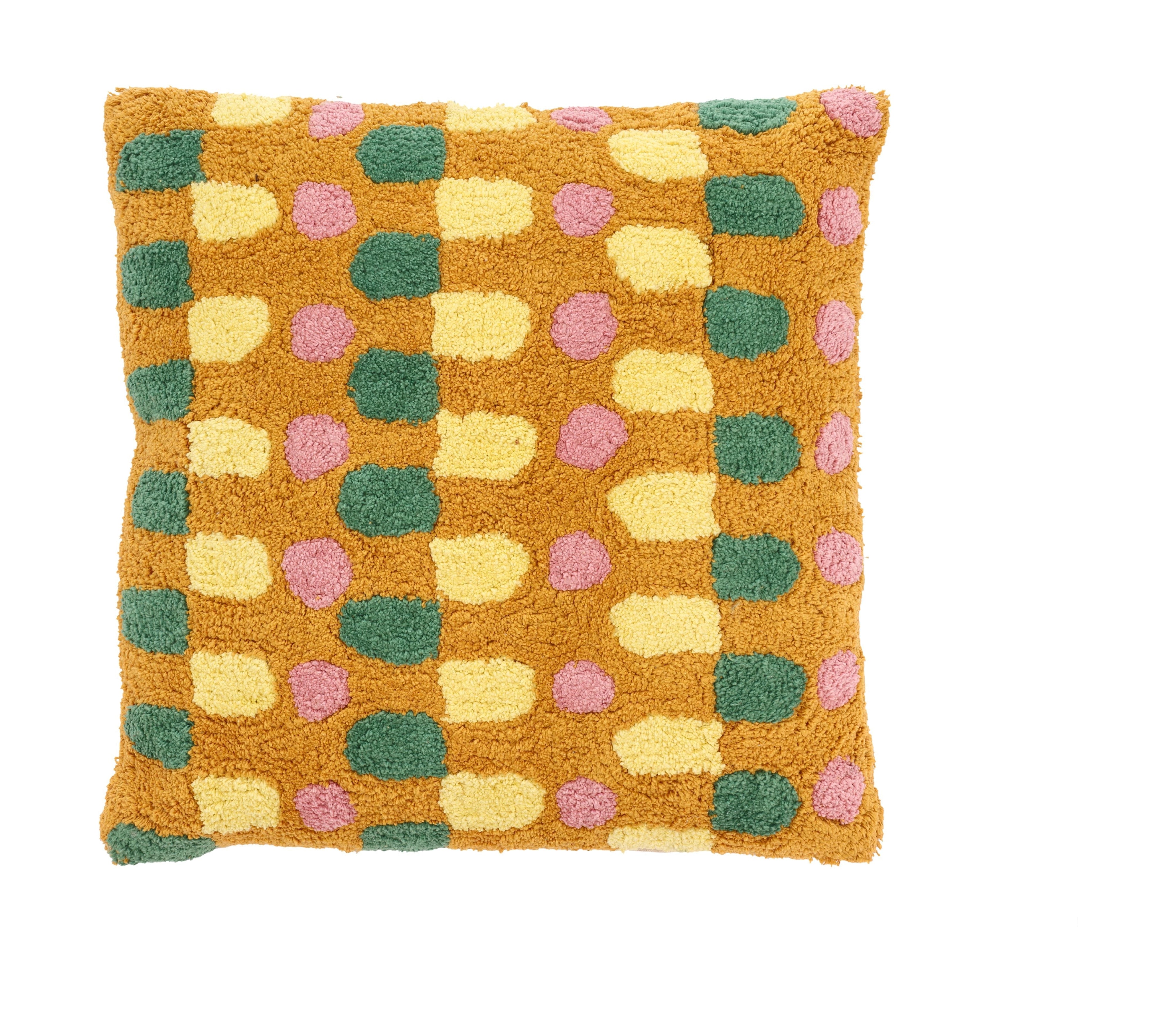 Stili cuscino 45x45 cm, rosa/verde/marrone/giallo