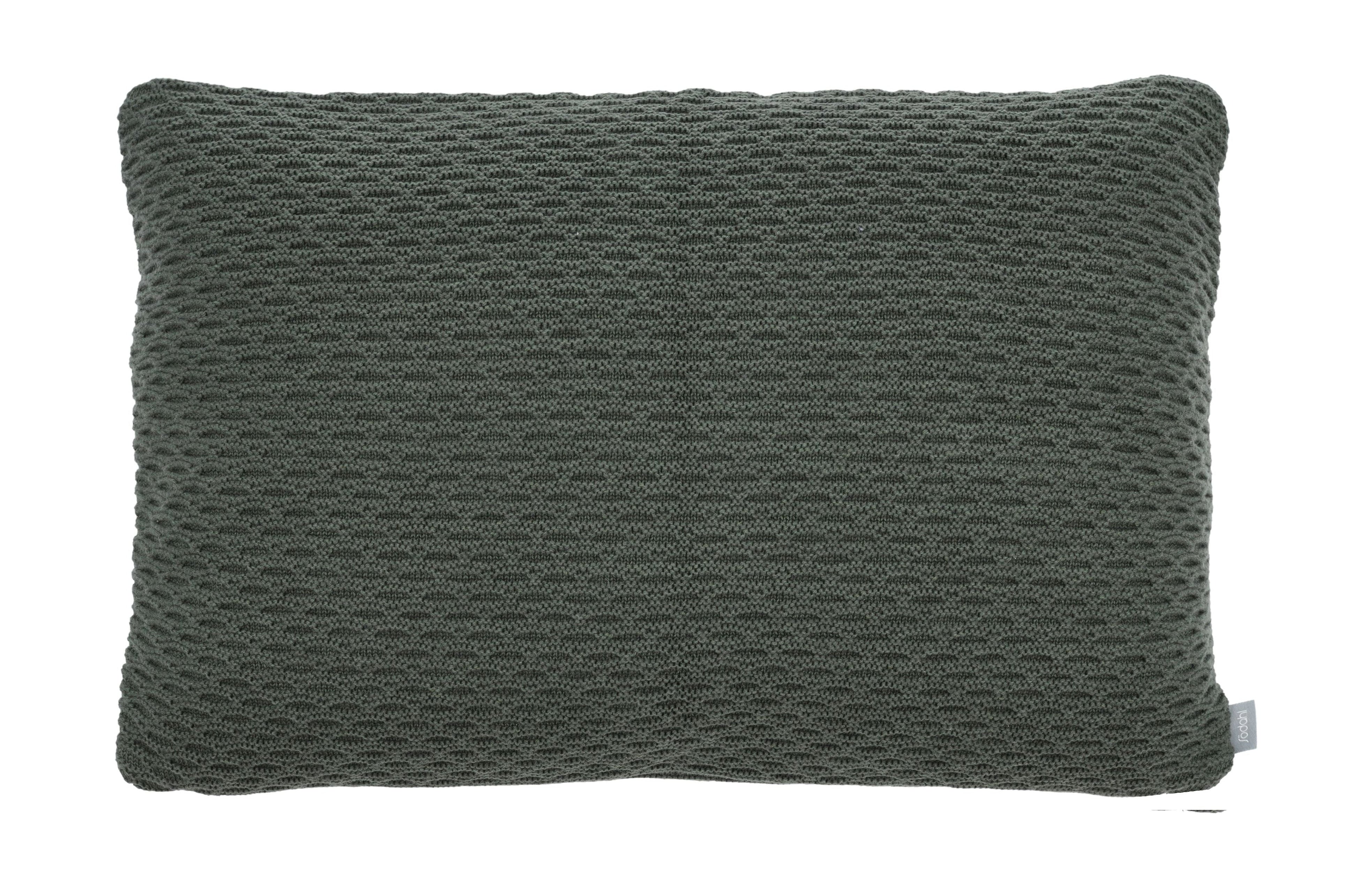 Södahl Wellenstrickkissenbedeckung 40x60 cm, Waldgrün
