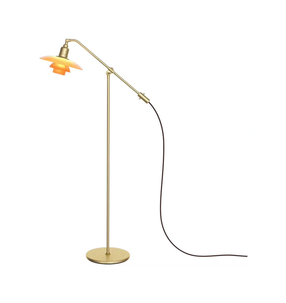 Louis Poulsen PH 3/2 Amber Coloured Glass Floor Lamp "The Water Pump" Special Edition