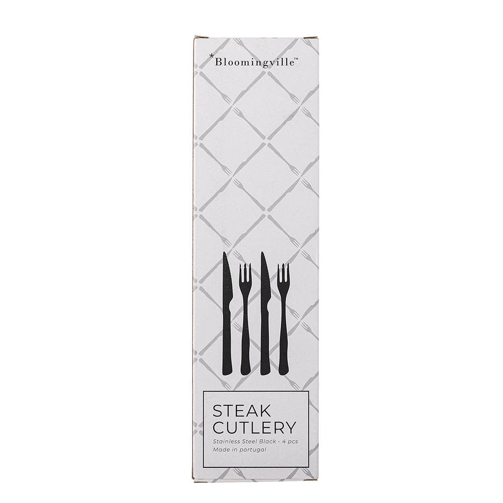 Bloomingville Ollin Steak Cutlery, Black, Stainless Steel