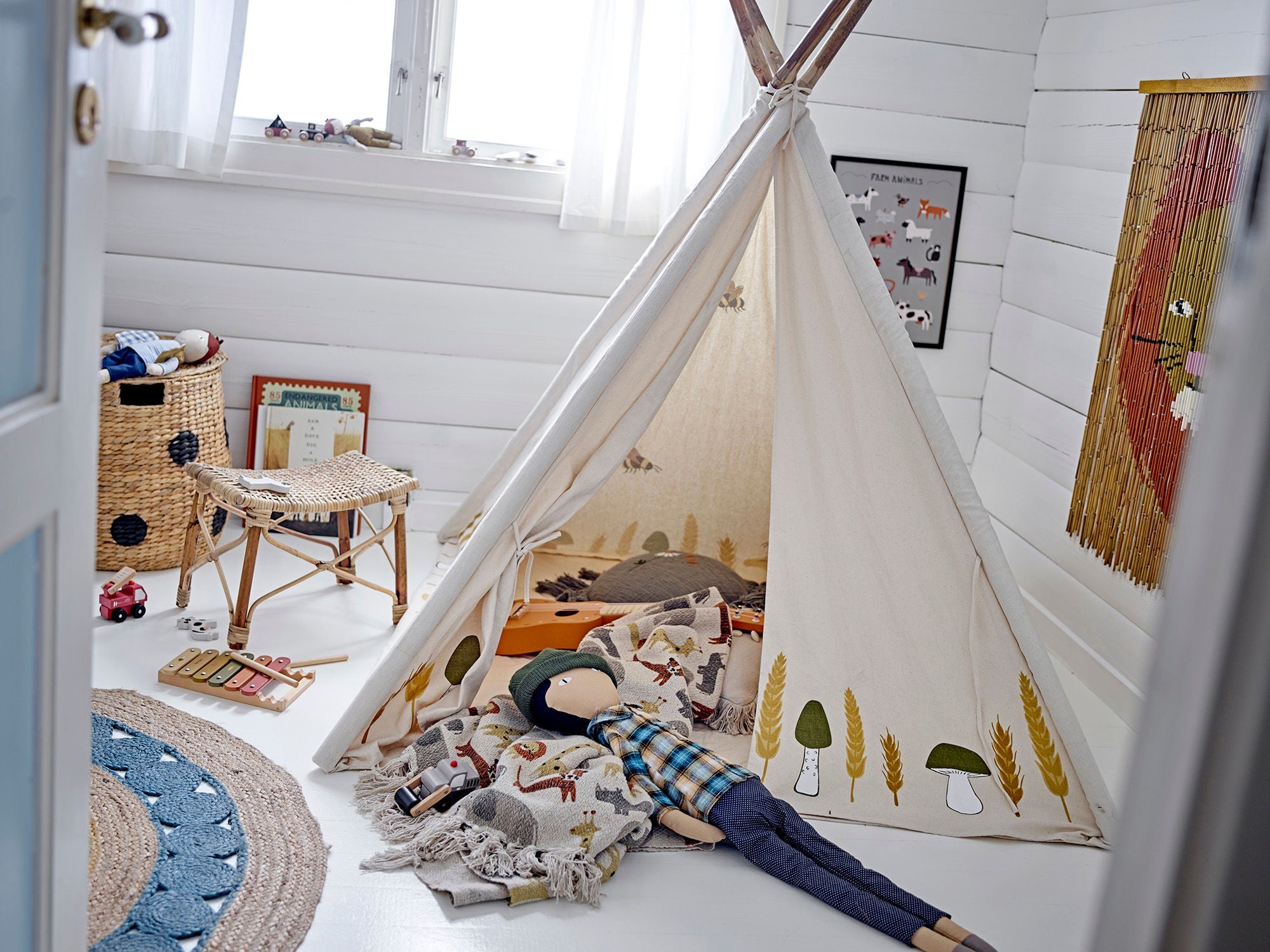 Bloomingville Mini Millo Children Tipi, Nature, Cotton