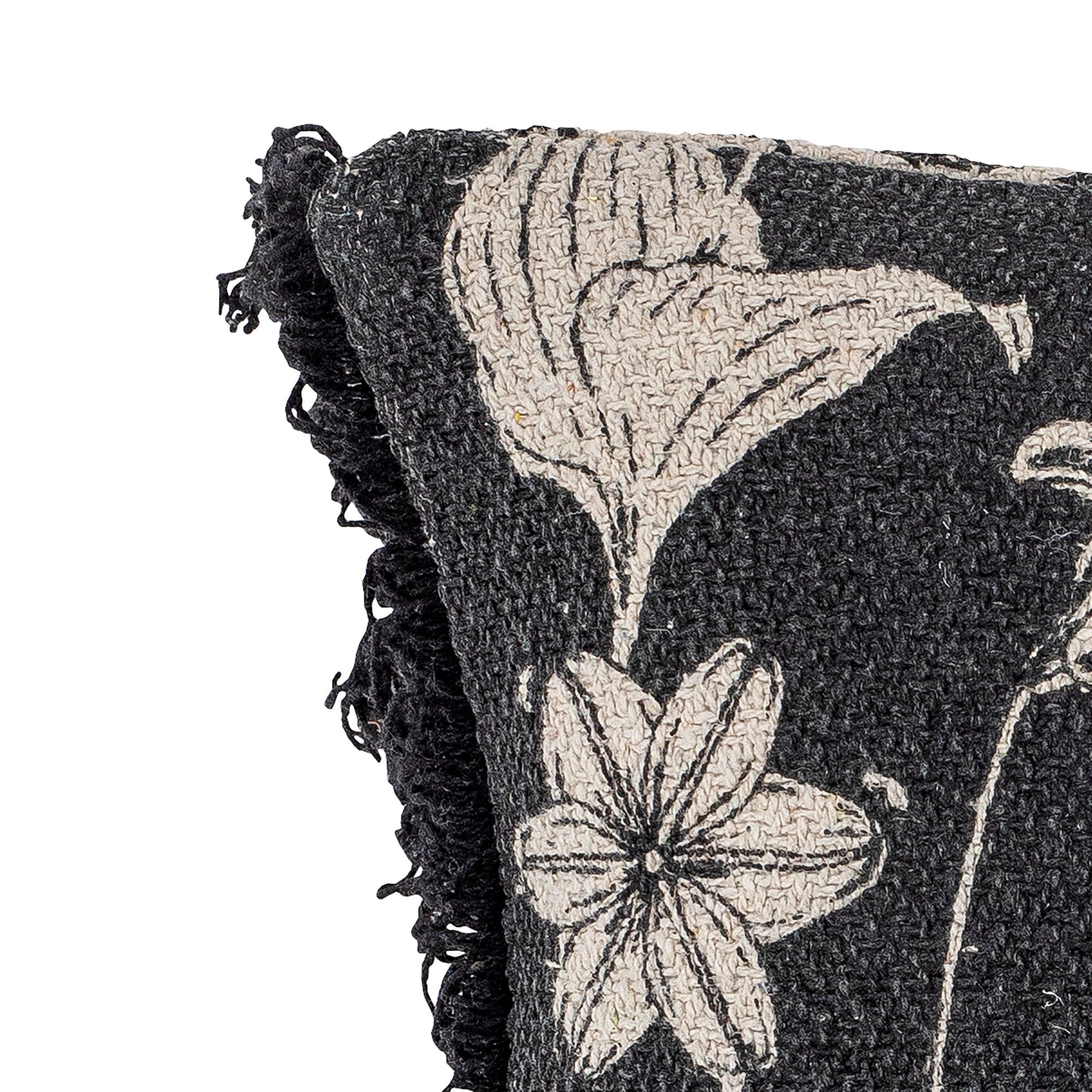 Bloomingville Mali Cushion, noir, coton recyclé