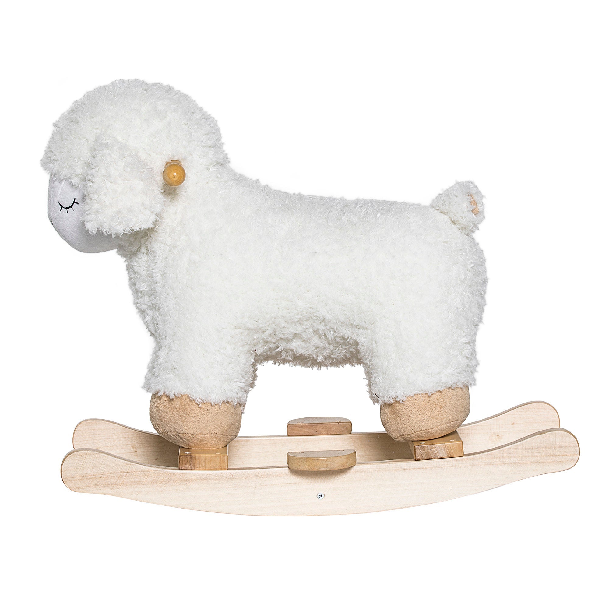 Bloomingville Mini Laasrith Rocking Toy, mouton, blanc, polyester
