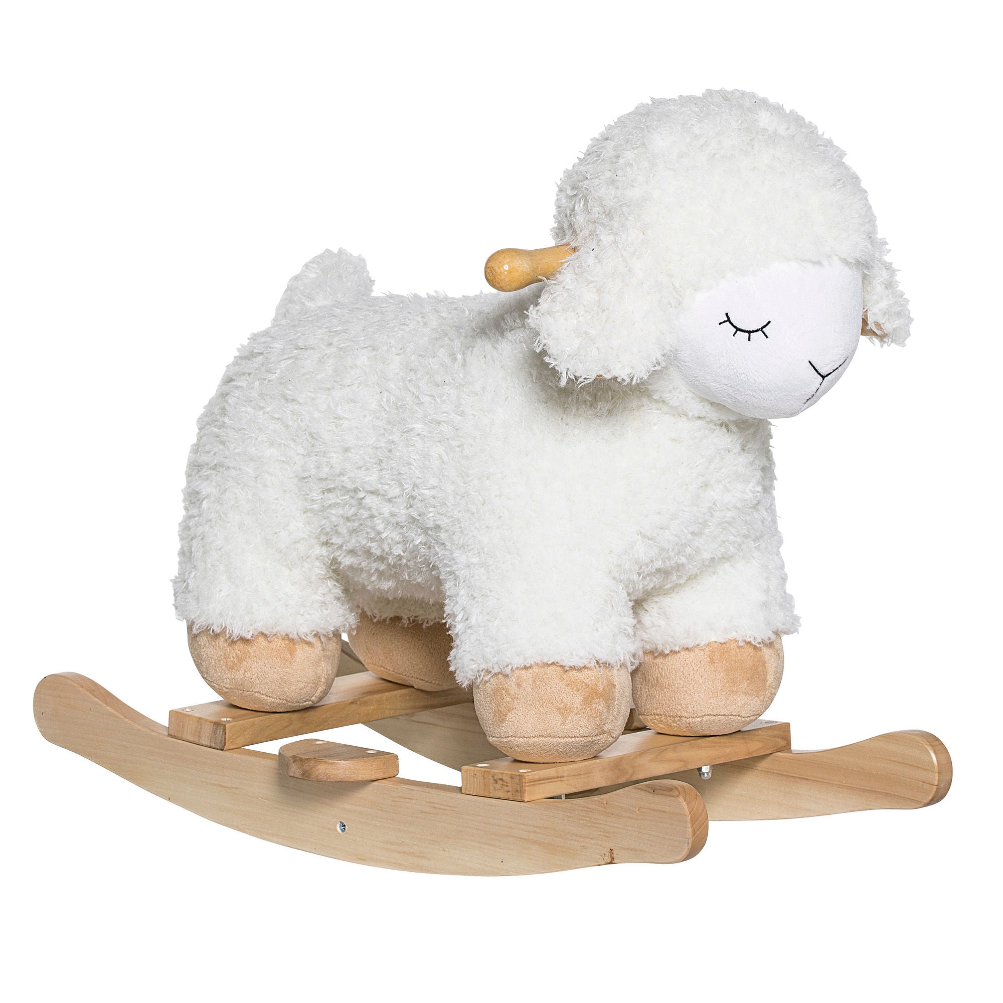 Bloomingville Mini Laasrith Rocking speelgoed, schapen, wit, polyester