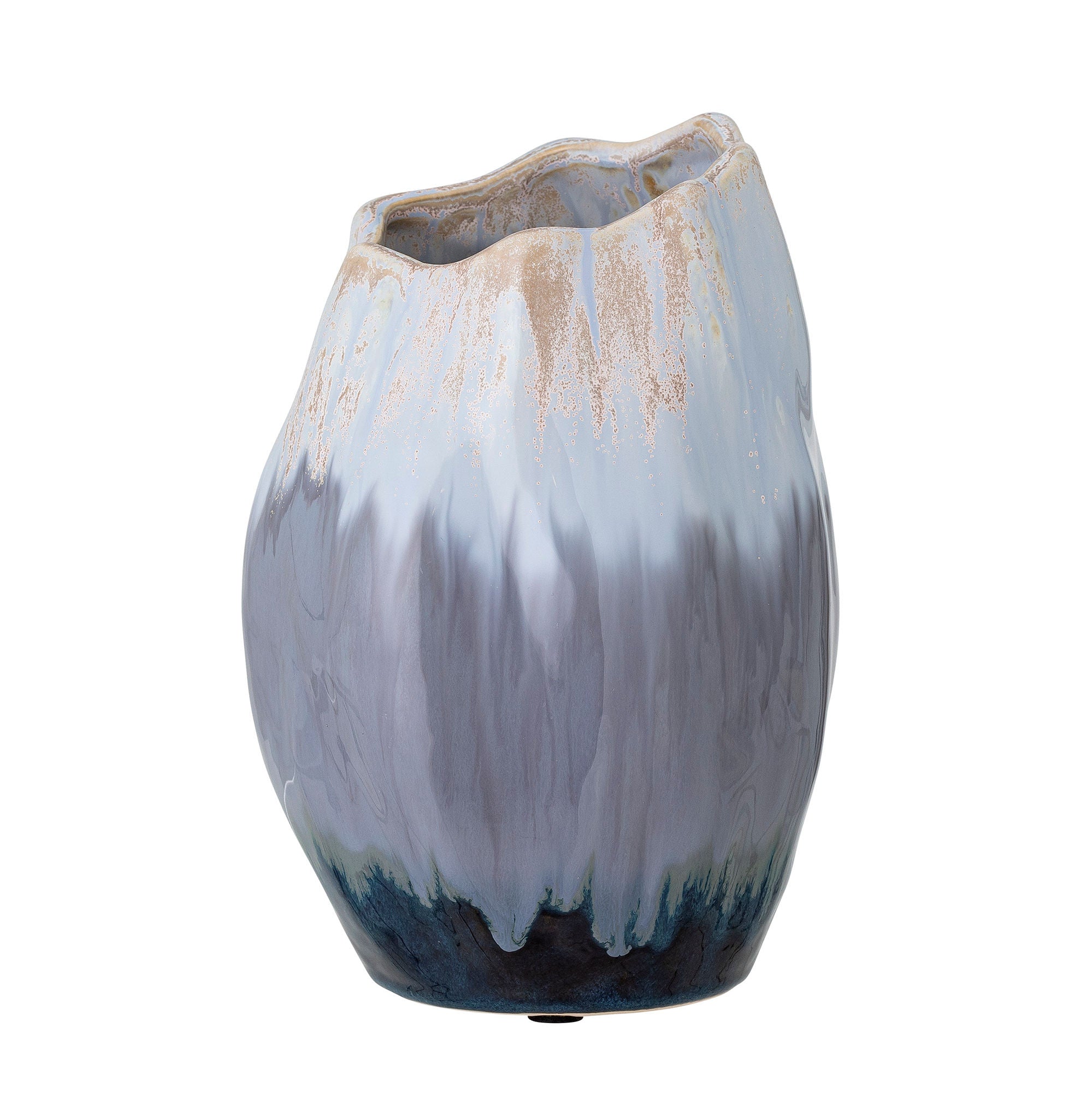 Bloomingville Jace Deco Vase, Blau, Keramik