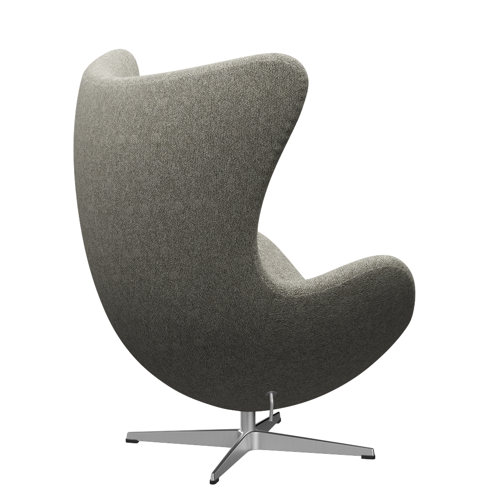 Fritz Hansen 3316 The Egg Lounge Chair Special Edition, alluminio/grigio chiaro di muschio (0005)