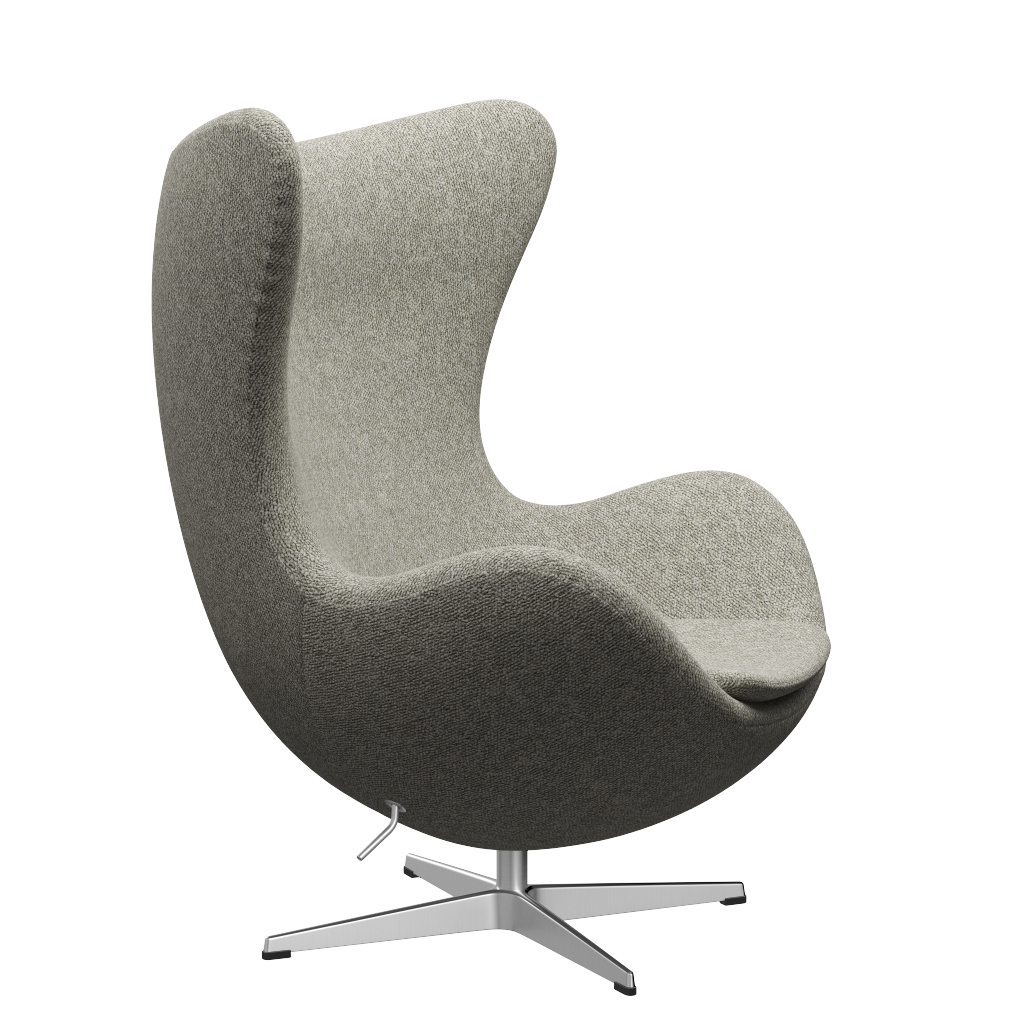 Fritz Hansen 3316 The Egg Lounge Chair Special Edition, alluminio/grigio chiaro di muschio (0005)