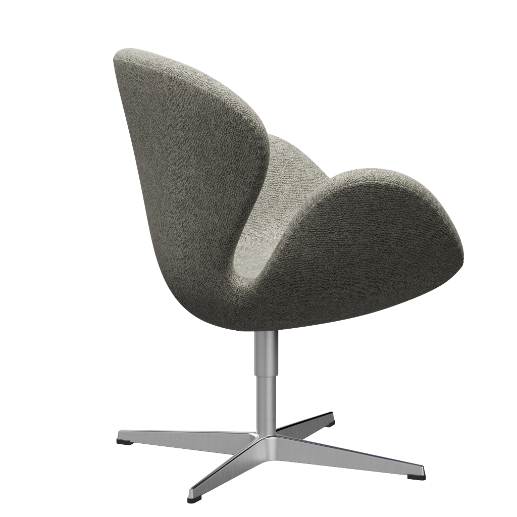 Fritz Hansen 3320 Swan Lounge Chair Special Edition, Aluminium / Moss Gris clair (0005)