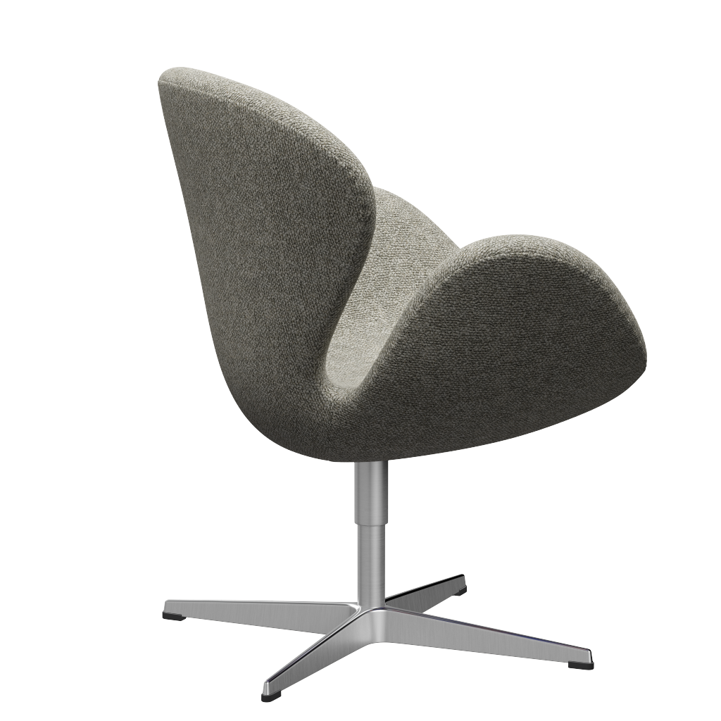 Fritz Hansen 3320 Swan Lounge Chair Special Edition, Aluminium/Moss Light Gray (0005)