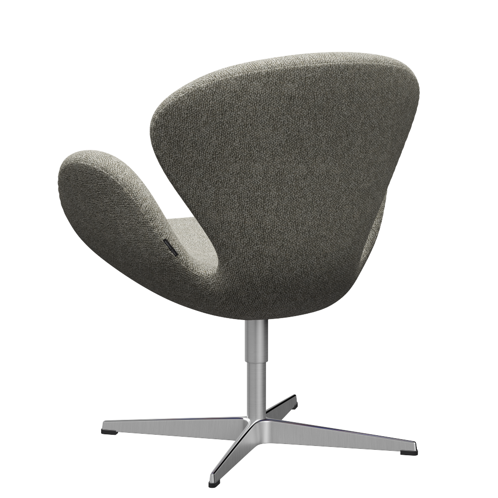 Fritz Hansen 3320 Swan Lounge Sedia Special Edition, alluminio/grigio chiaro di muschio (0005)