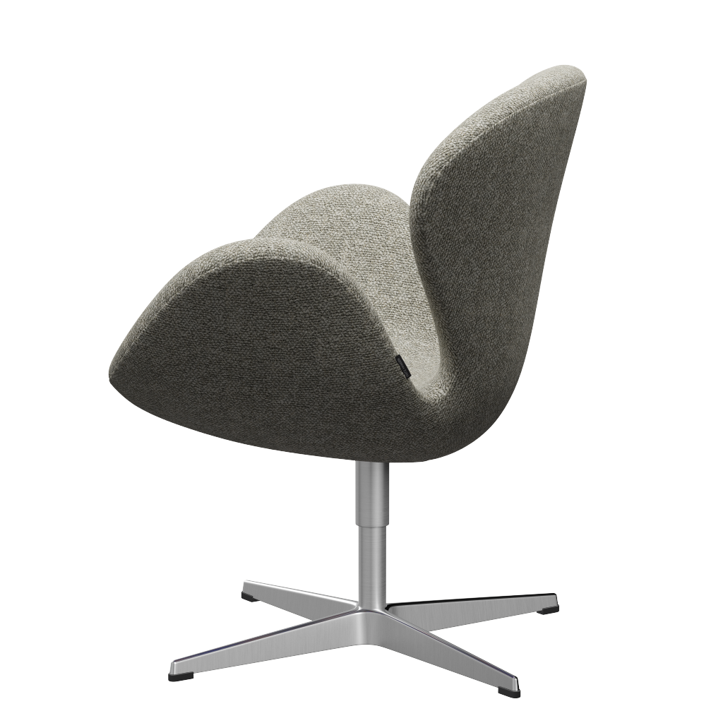 Fritz Hansen 3320 Swan Lounge Sedia Special Edition, alluminio/grigio chiaro di muschio (0005)