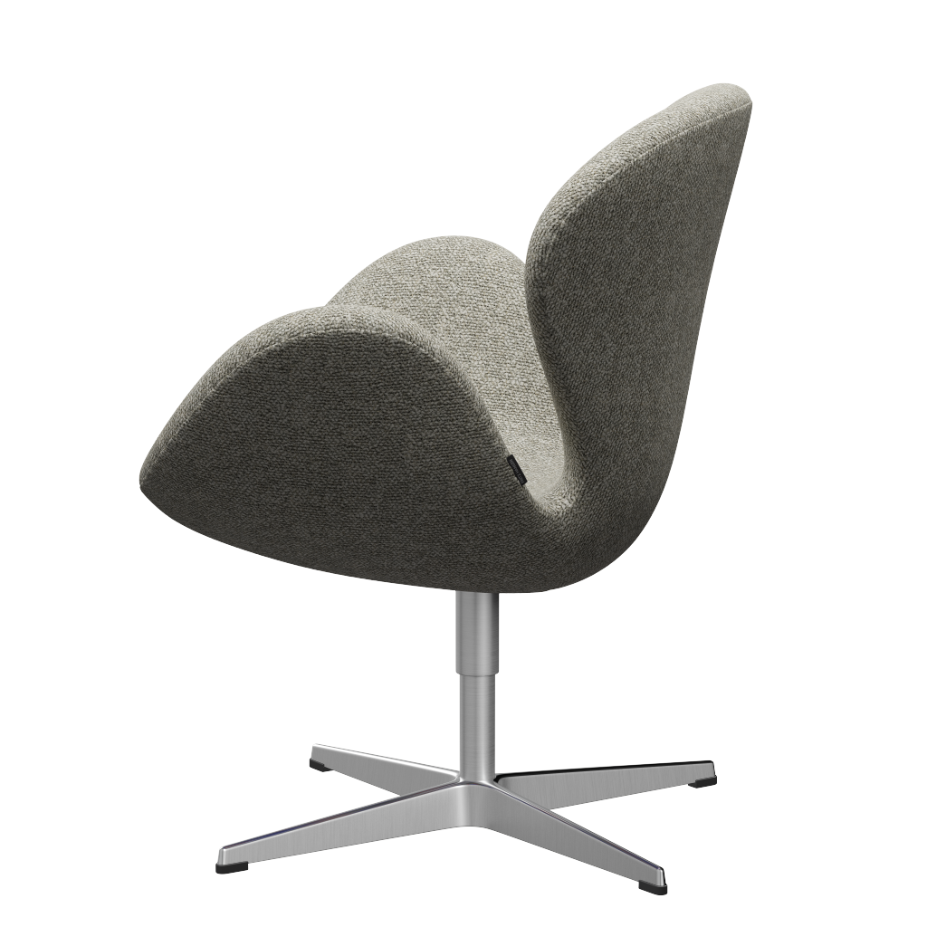 Fritz Hansen 3320 Swan Lounge Chair Special Edition, Aluminium/Moos hellgrau (0005)