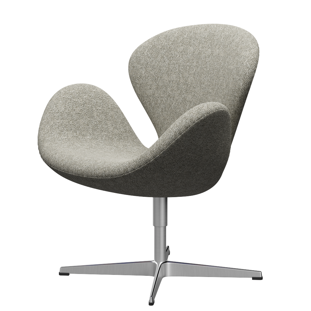 Fritz Hansen 3320 Swan Lounge Chair Special Edition, Aluminium/Moos hellgrau (0005)