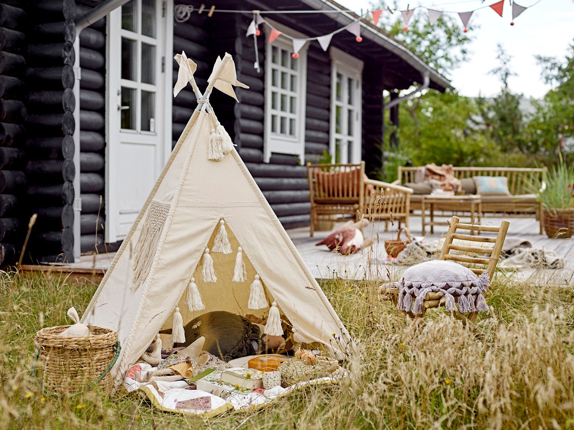 Bloomingville Mini Fardin Childrenïs Tipi, luonto, puuvilla