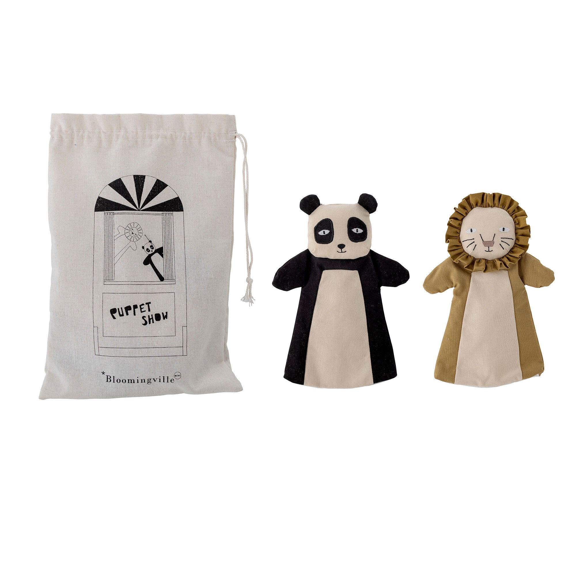 Bloomingville Mini Flynn Hand Puppet, brun, linge