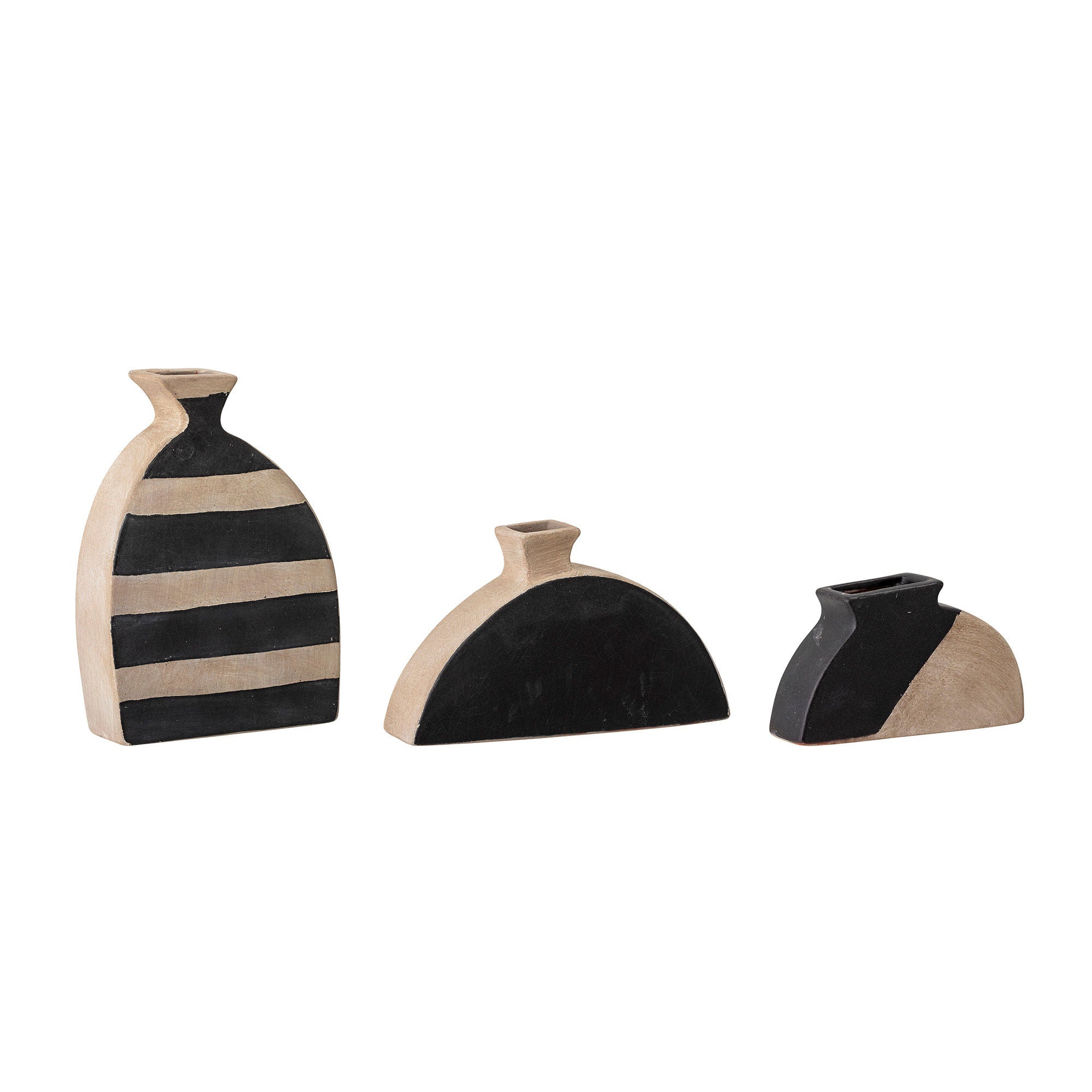 Bloomingville Nezha Deco Vase, noir, terre cuite