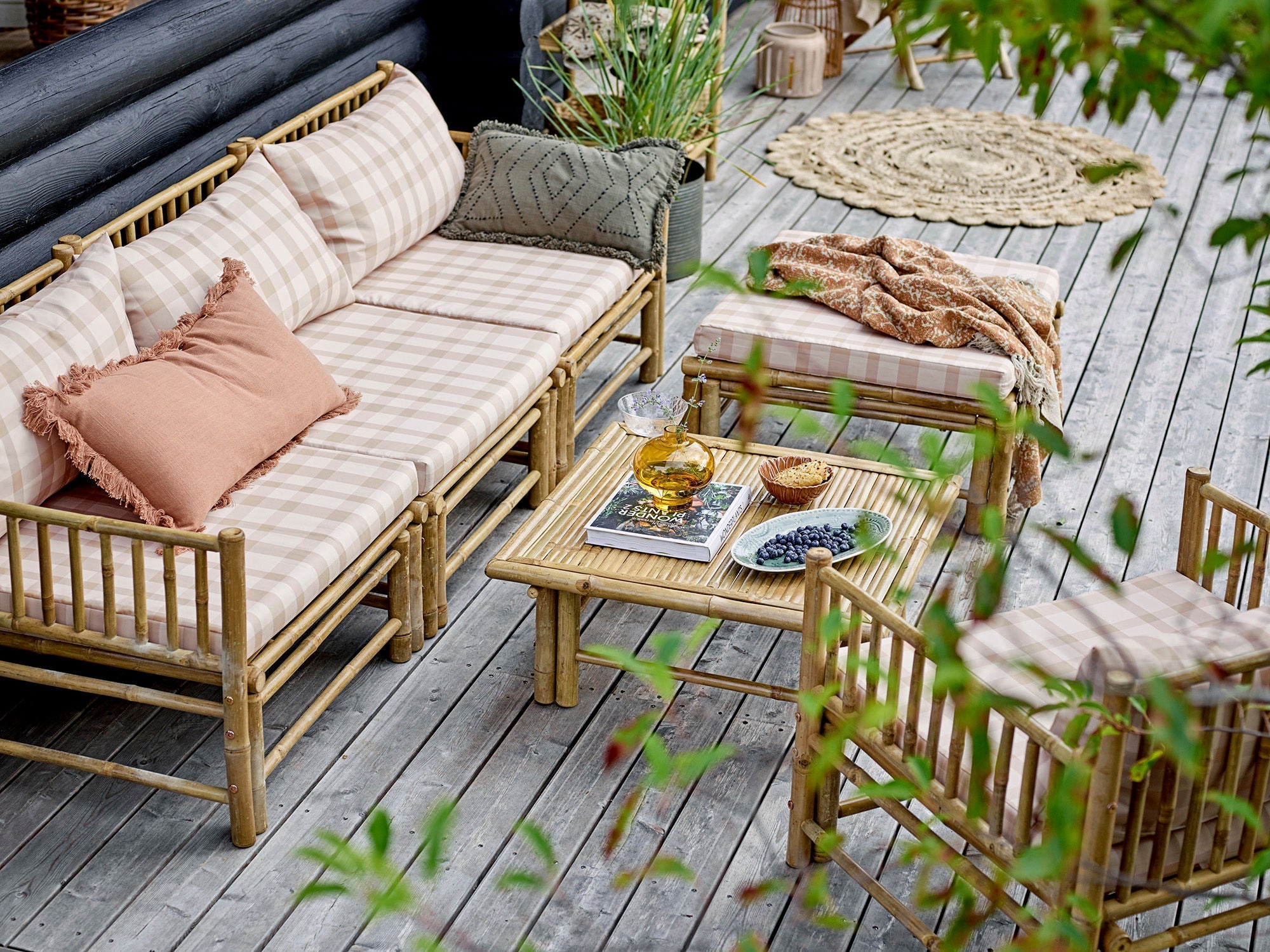 Bloomingville Korfu模块沙发右角，自然，竹子