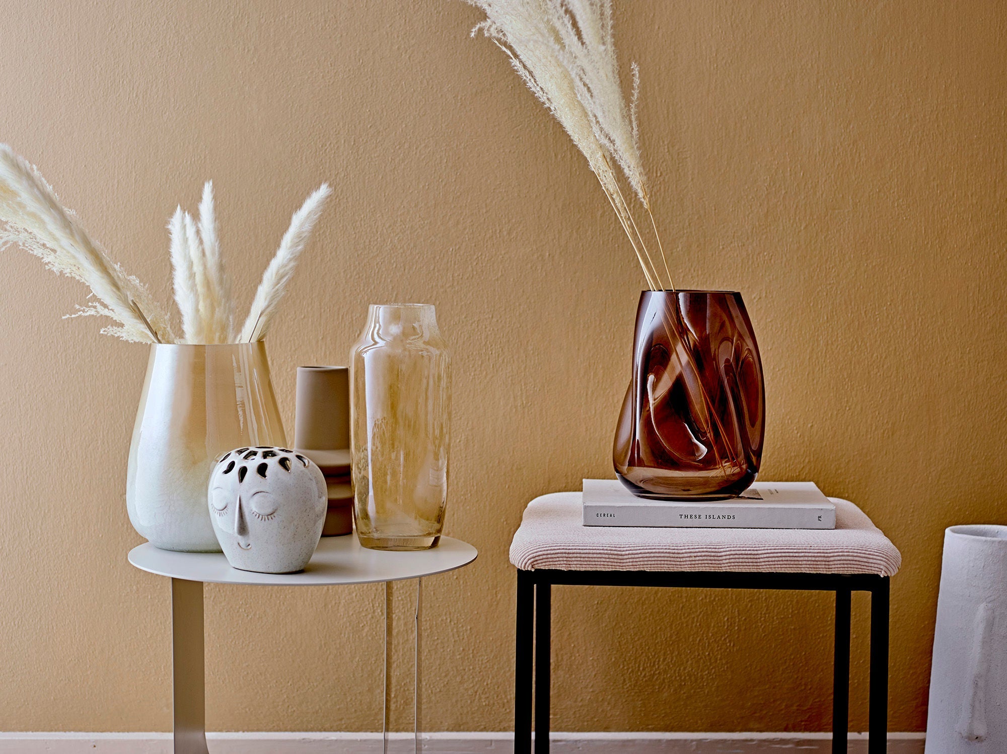 Bloomingville Berican Deco Vase, blanc, terre cuite