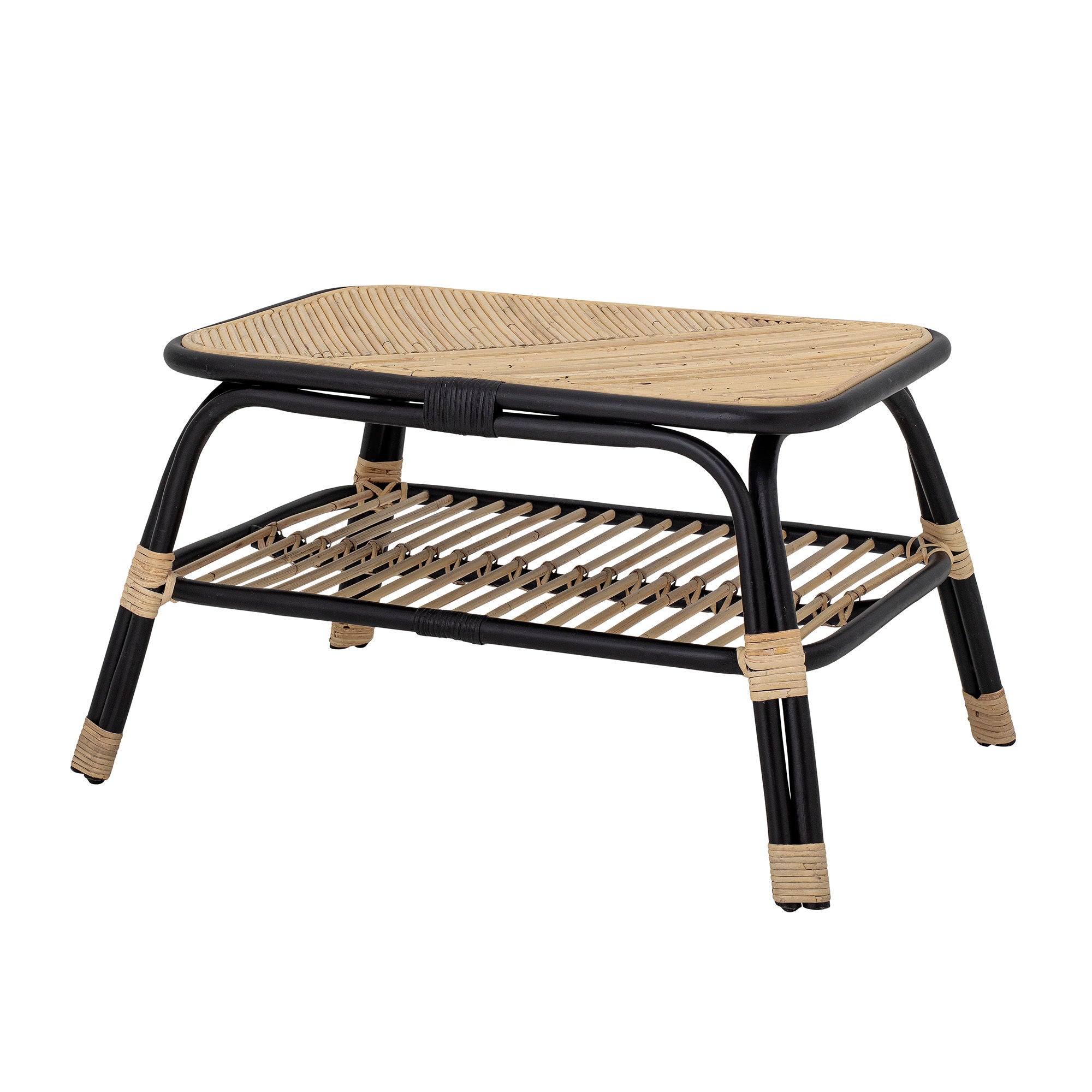 Bloomingville Loue salontafel, zwart, rattan