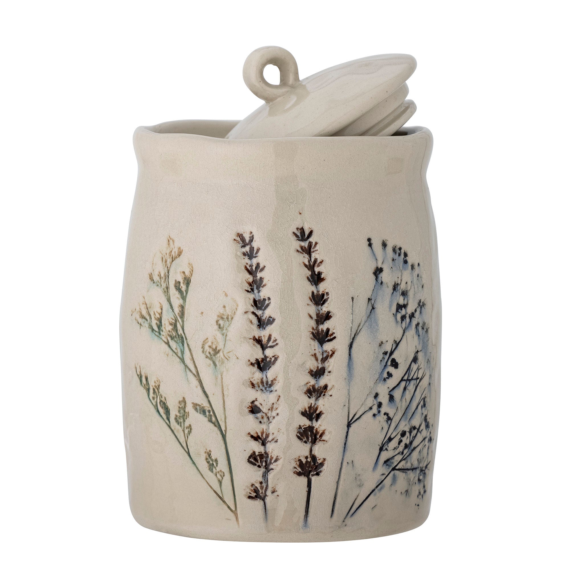 Bloomingville Bea Jar w/lid，Nature，Stoneware